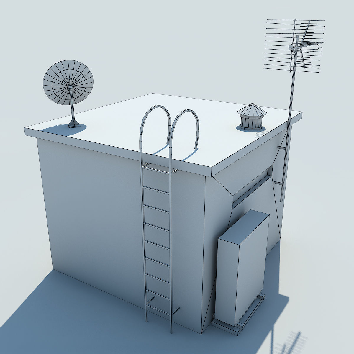 NYC Rooftop  Low-poly 3D model_40