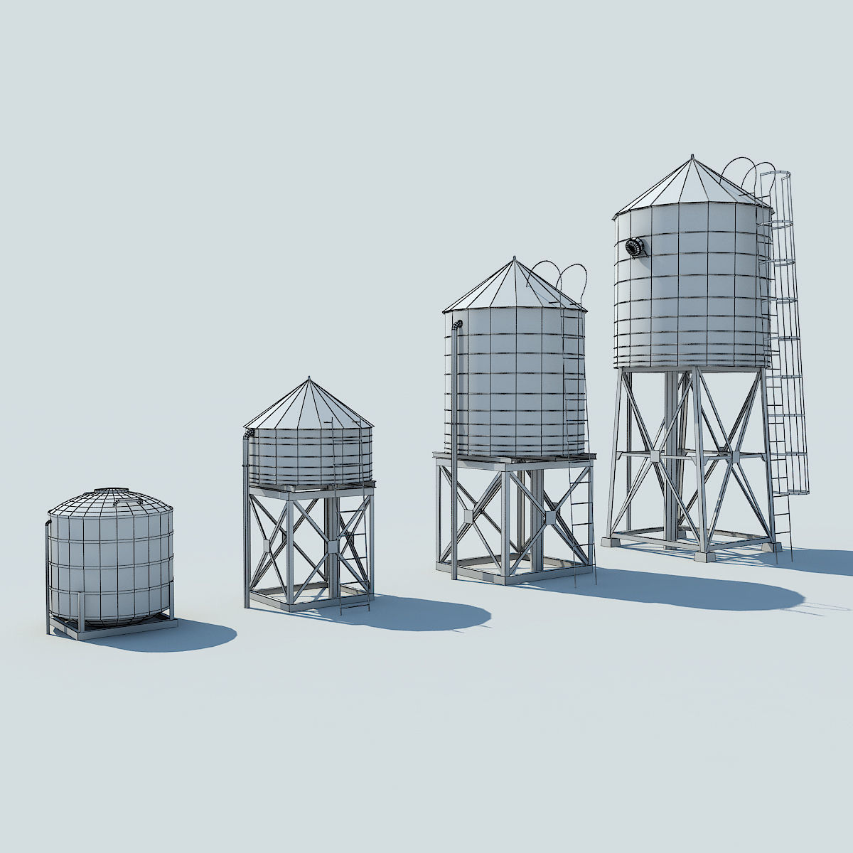 NYC Rooftop  Low-poly 3D model_30