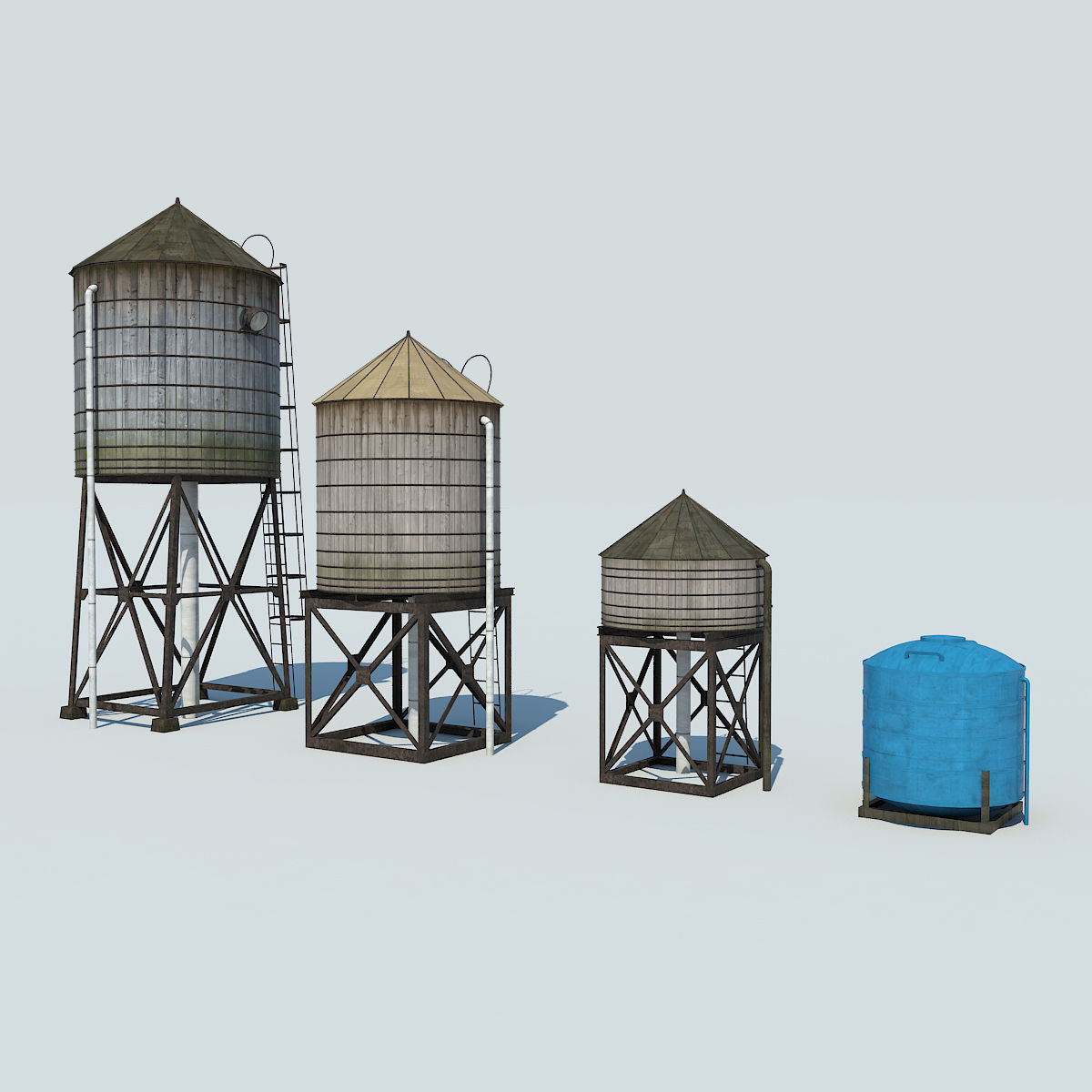 NYC Rooftop  Low-poly 3D model_3