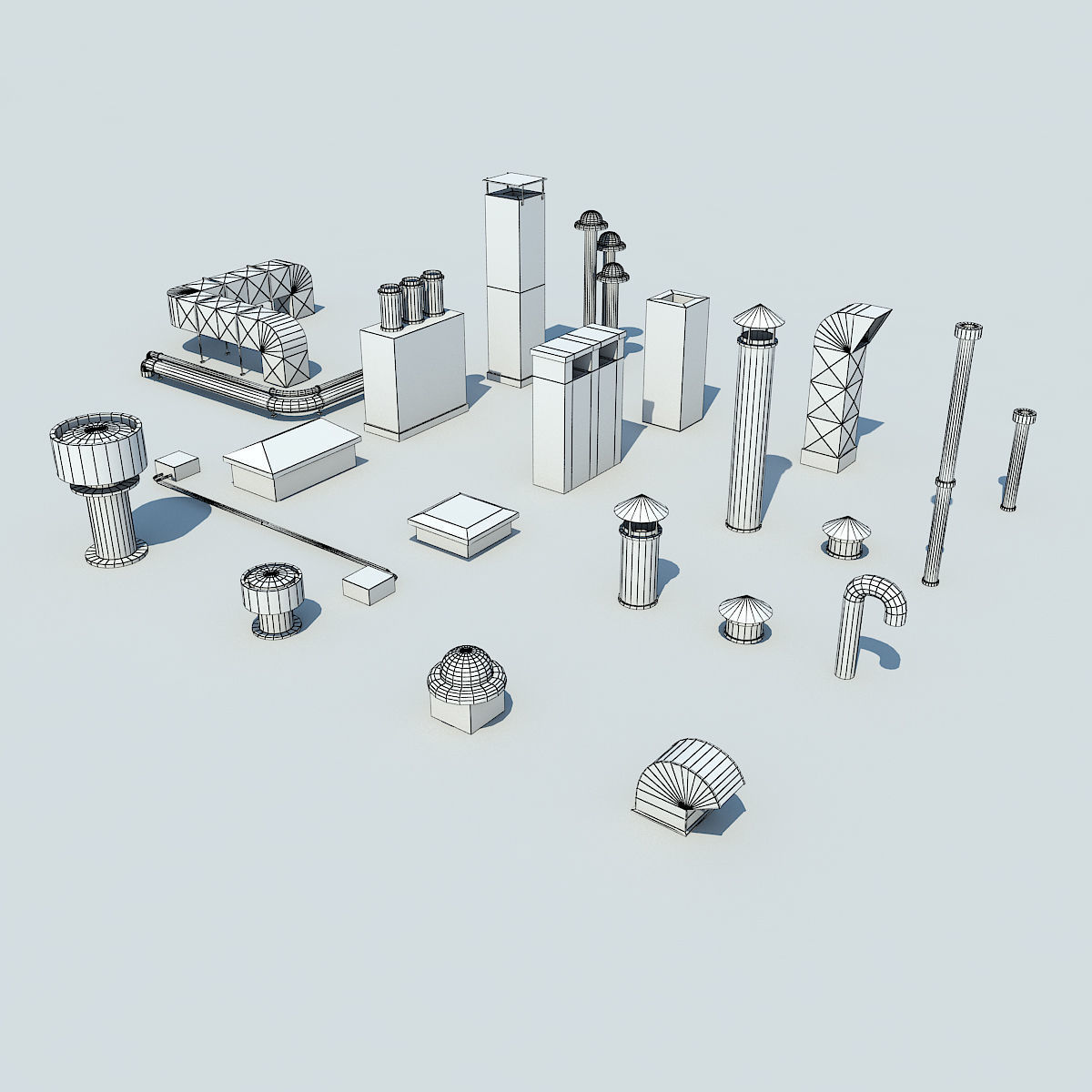 NYC Rooftop  Low-poly 3D model_33