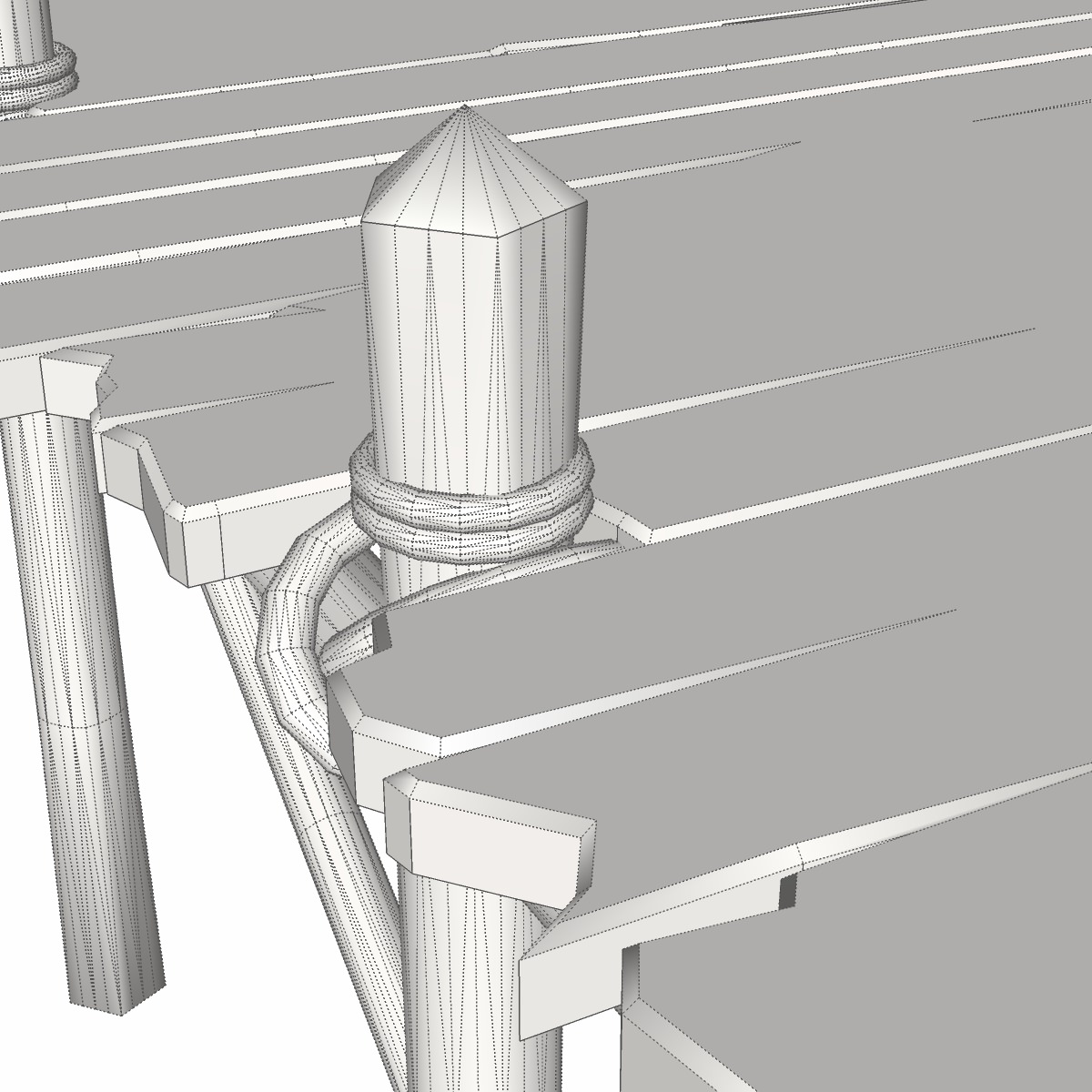 Old wooden bridge 3D model_11