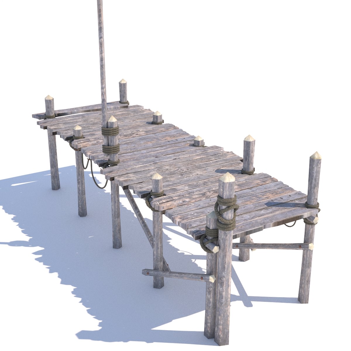 Old wooden bridge 3D model_1