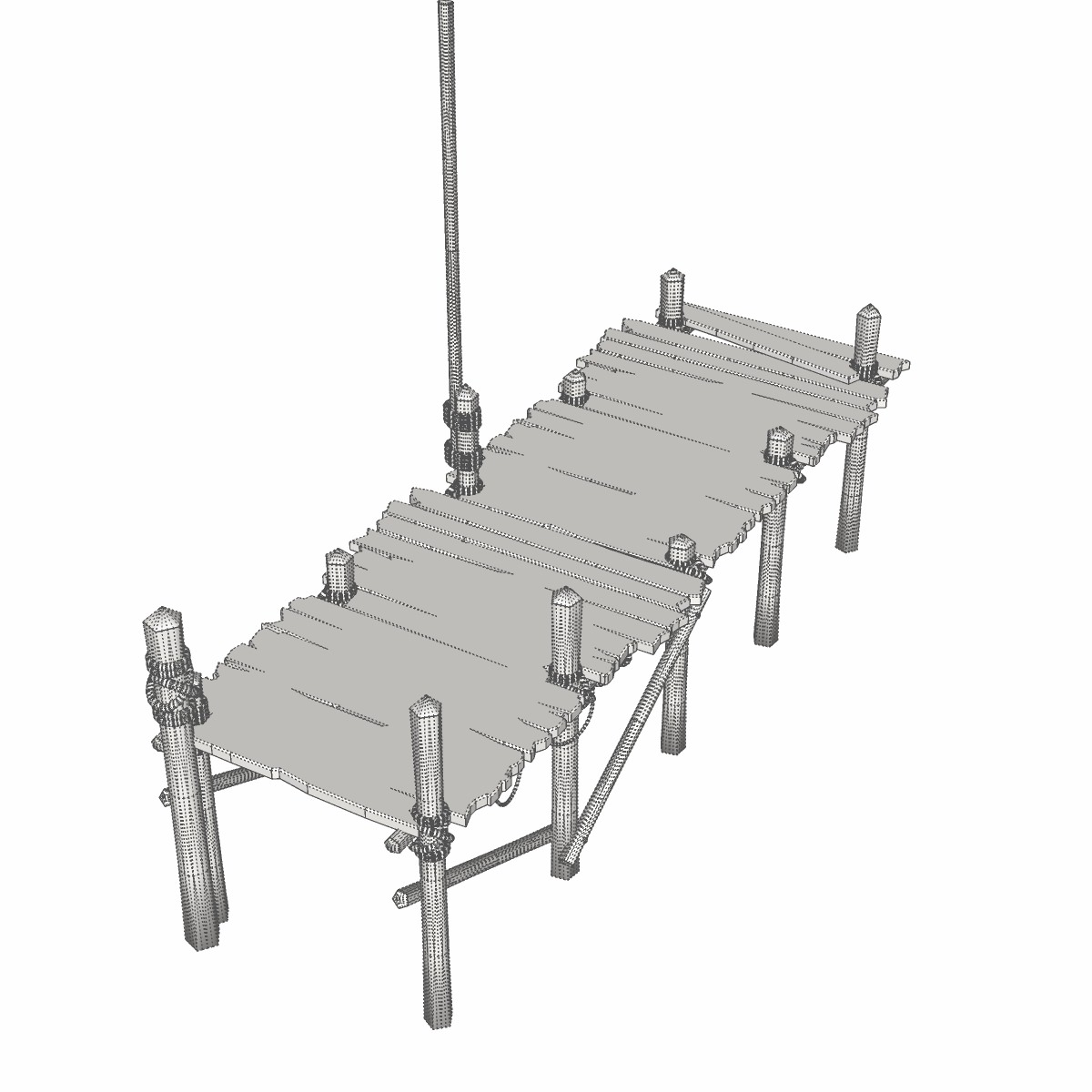 Old wooden bridge 3D model_6