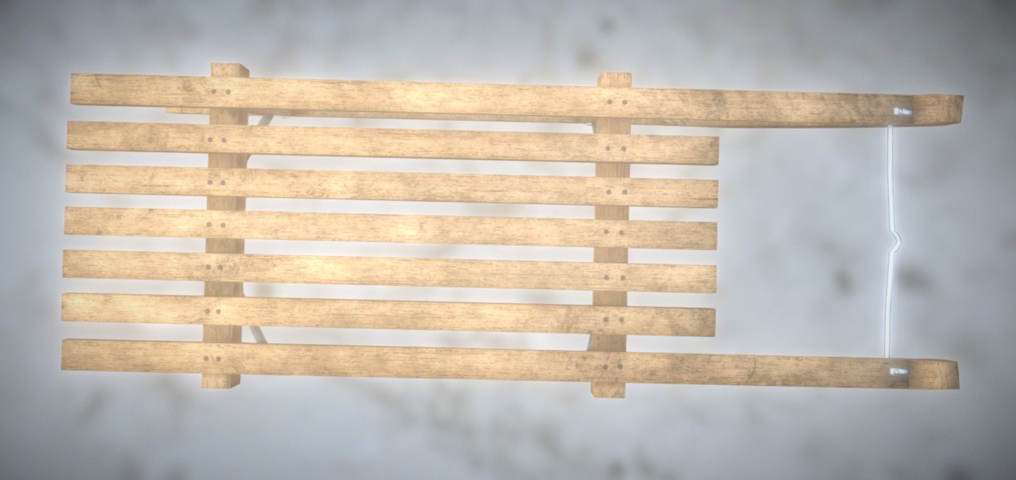 Wooden Sledge Winter VR AR Toy Low Poly PBR Game Ready Low-poly 3D model_9