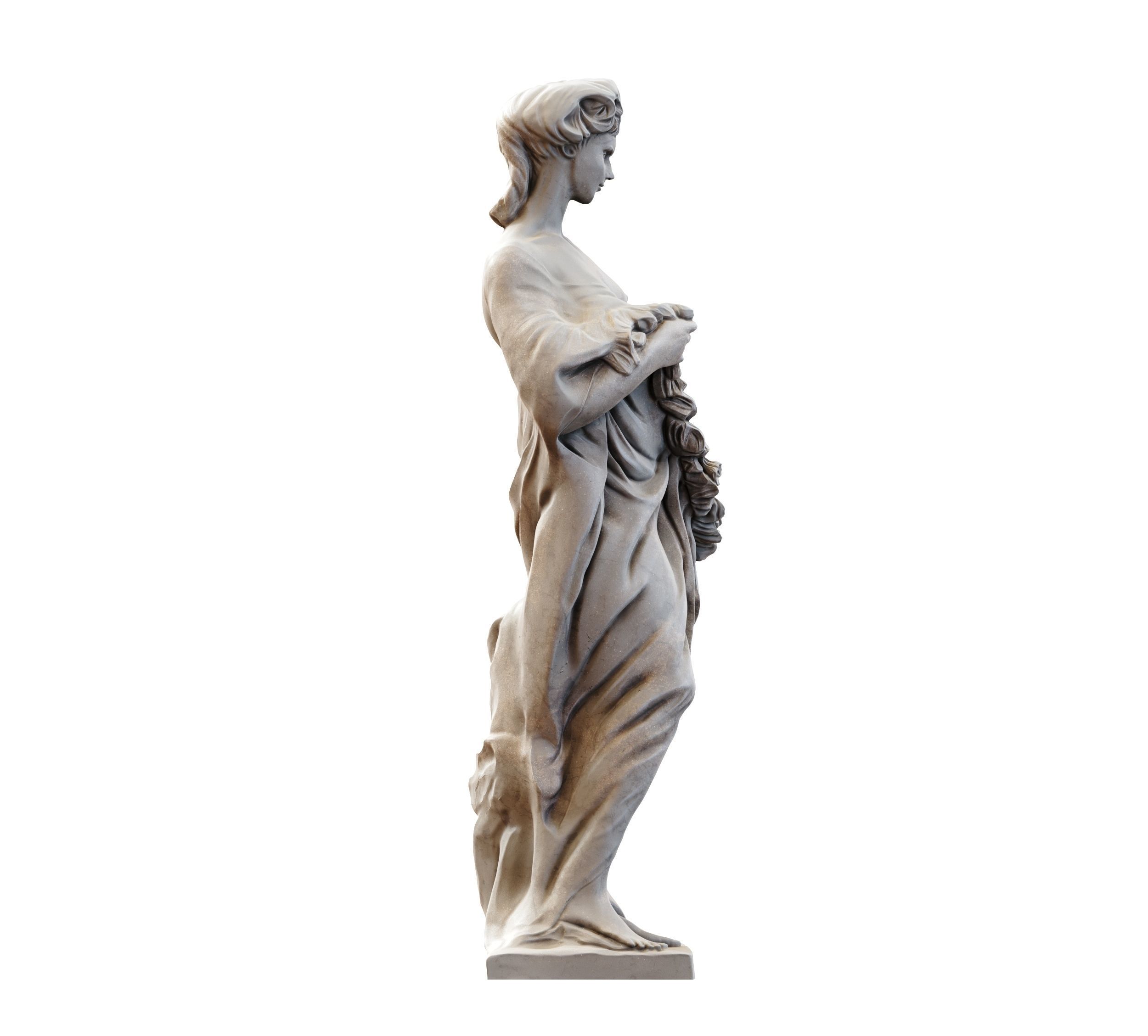 Woman Sculpture Low-poly 3D model_7