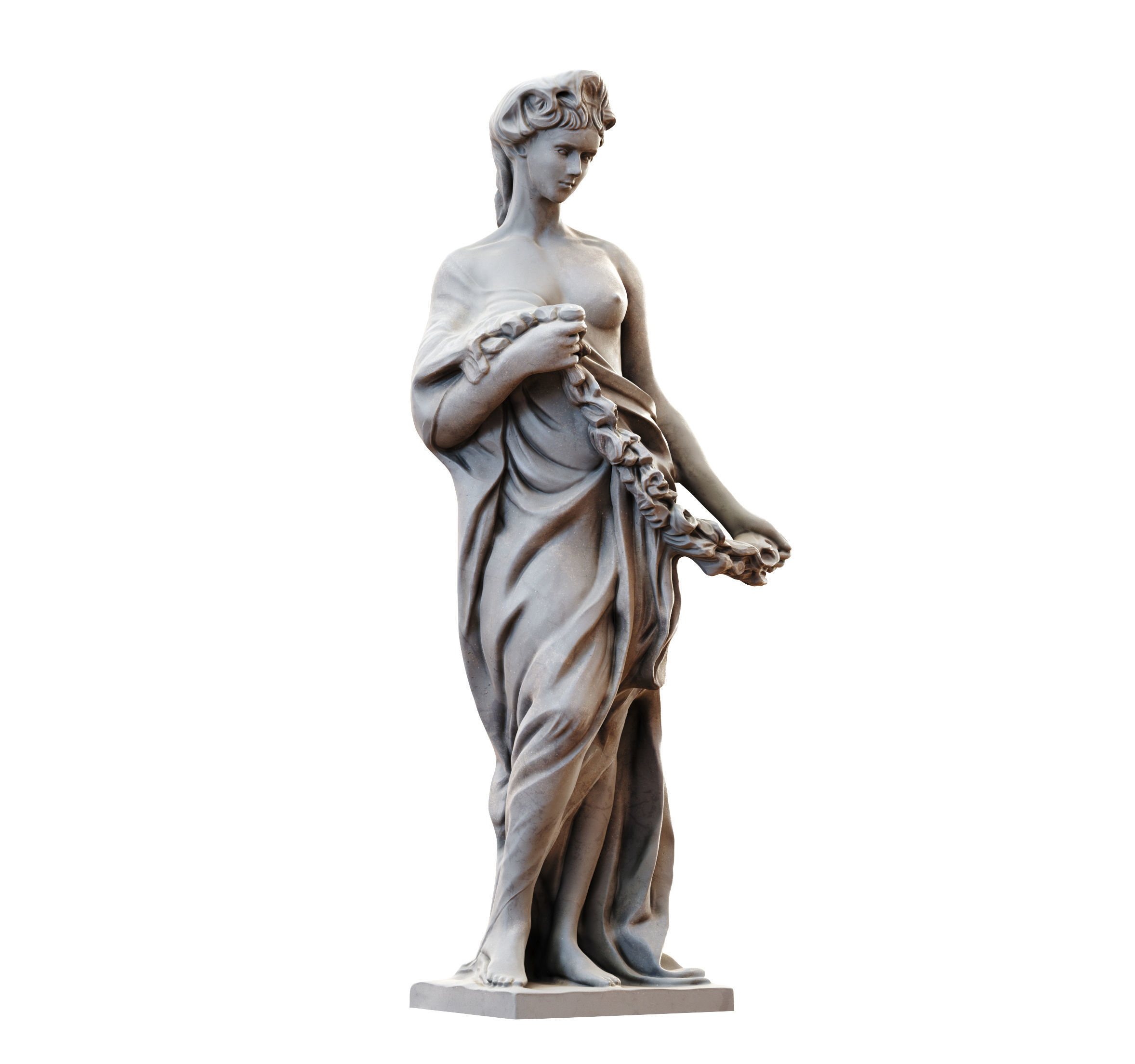 Woman Sculpture Low-poly 3D model_6