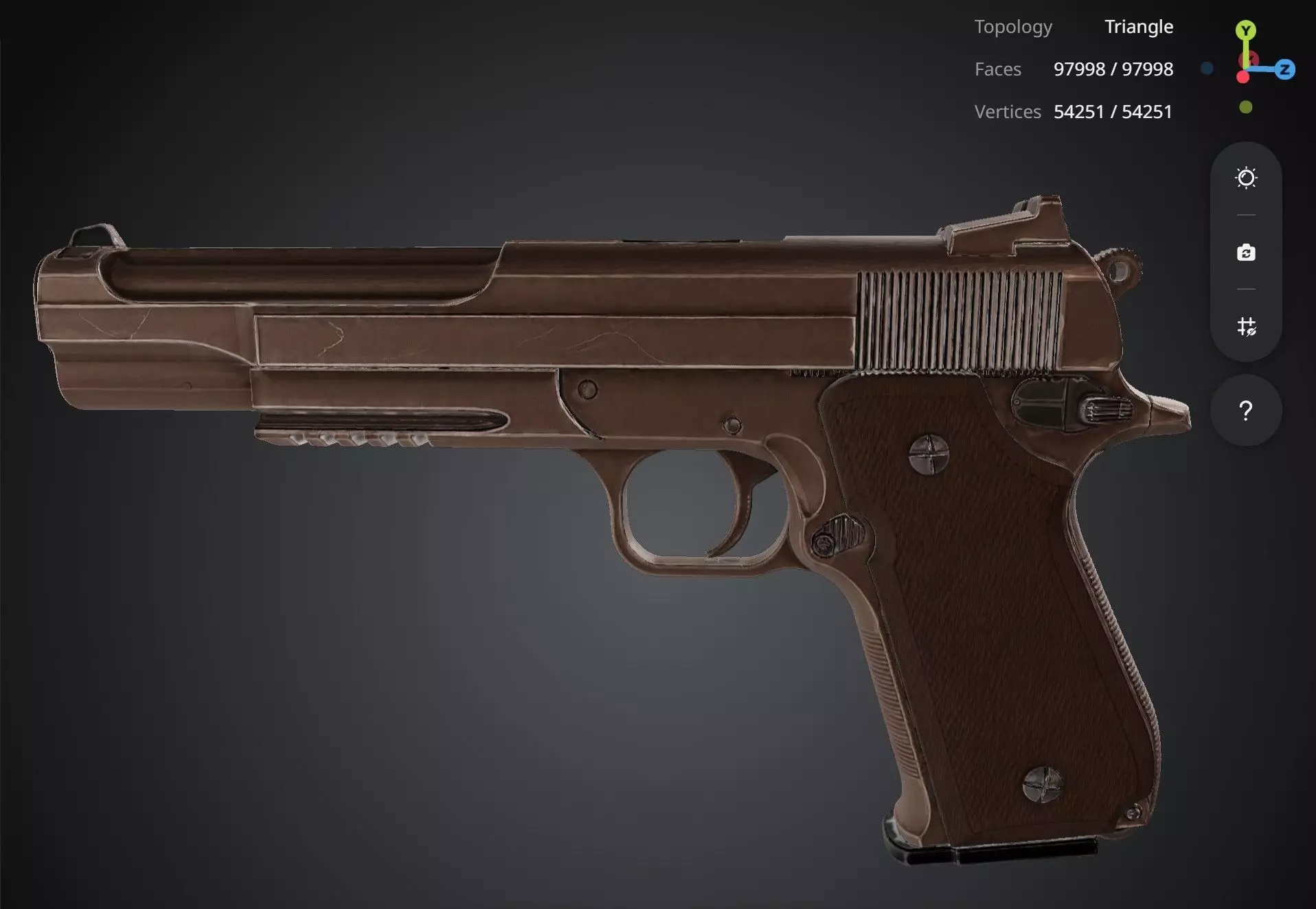 Brown Pistol 3D model
