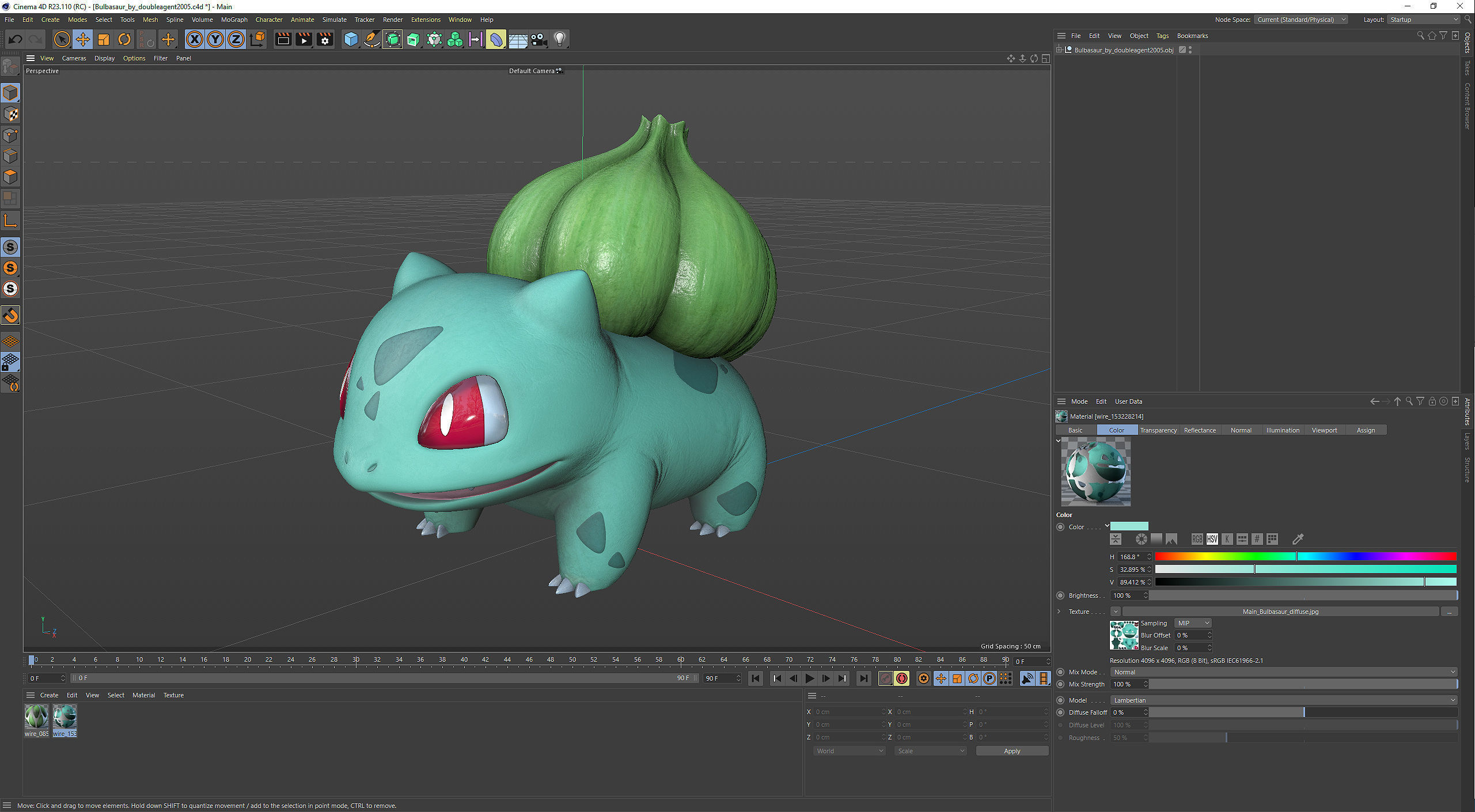 Pokemon Bulbasaur Low-poly 3D model_10