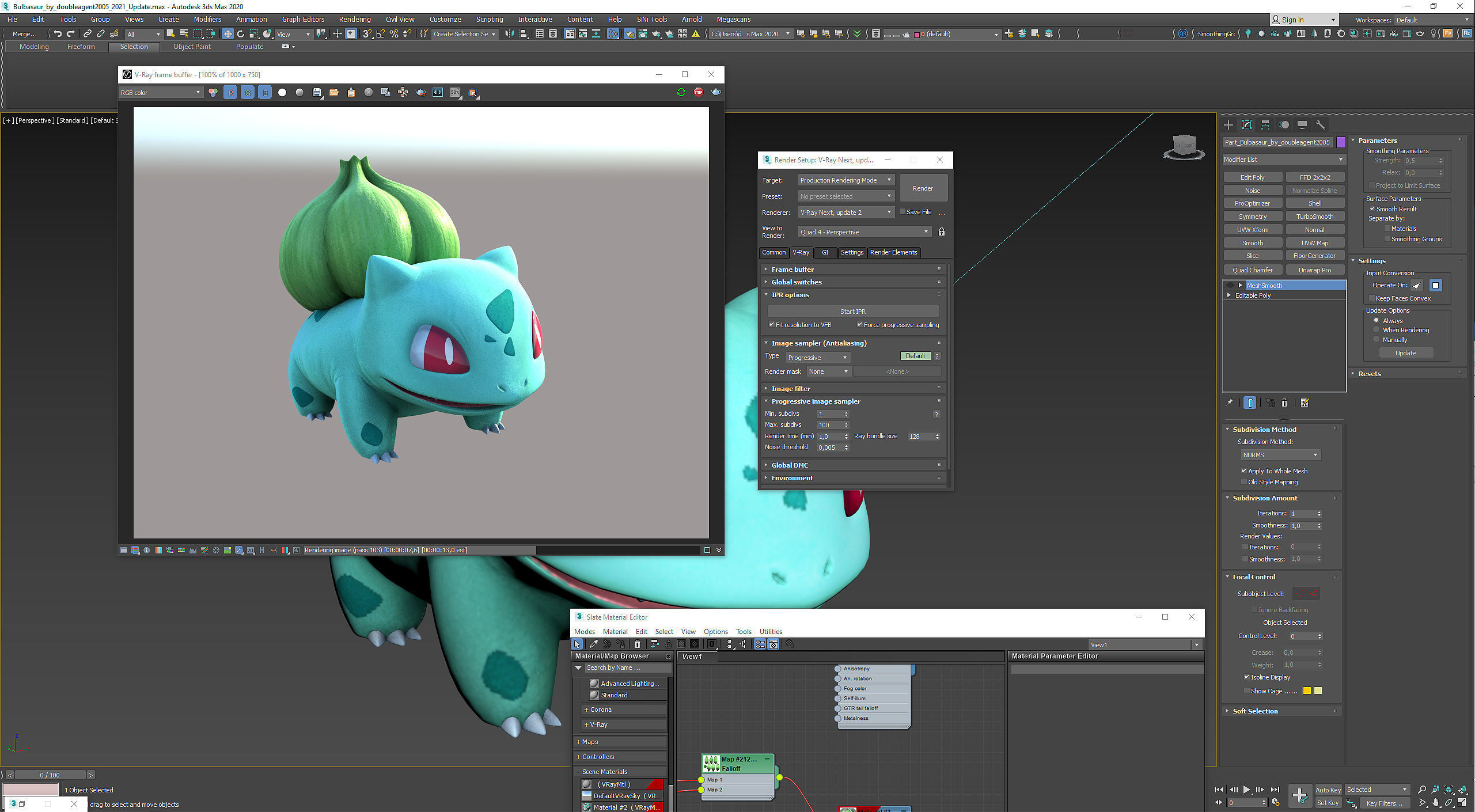 Pokemon Bulbasaur Low-poly 3D model_12