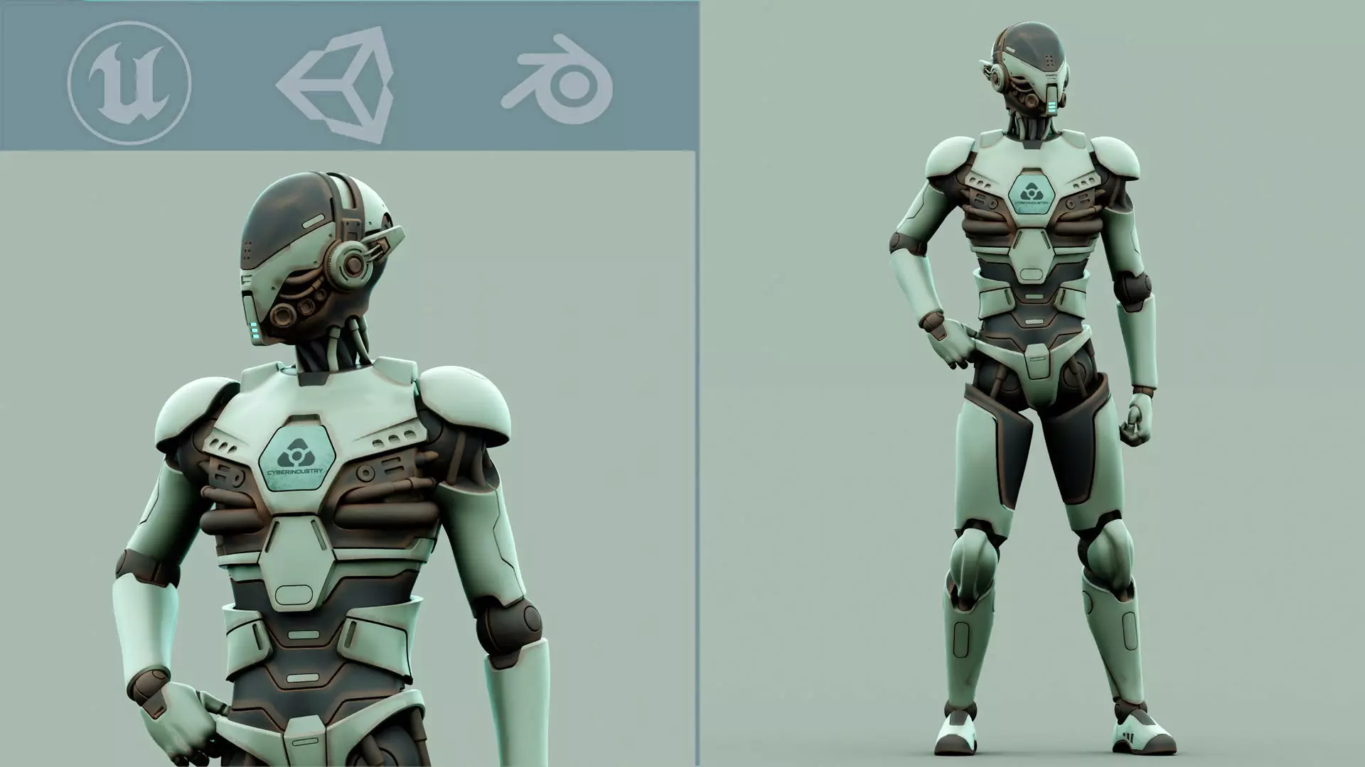 CYBORGTOPIA B-33 Rigged for Unreal Engine - Unity - MIXAMO 3D model