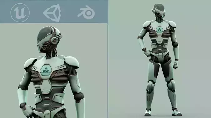 CYBORGTOPIA B-33  Rigged for Unreal Engine - Unity - MIXAMO