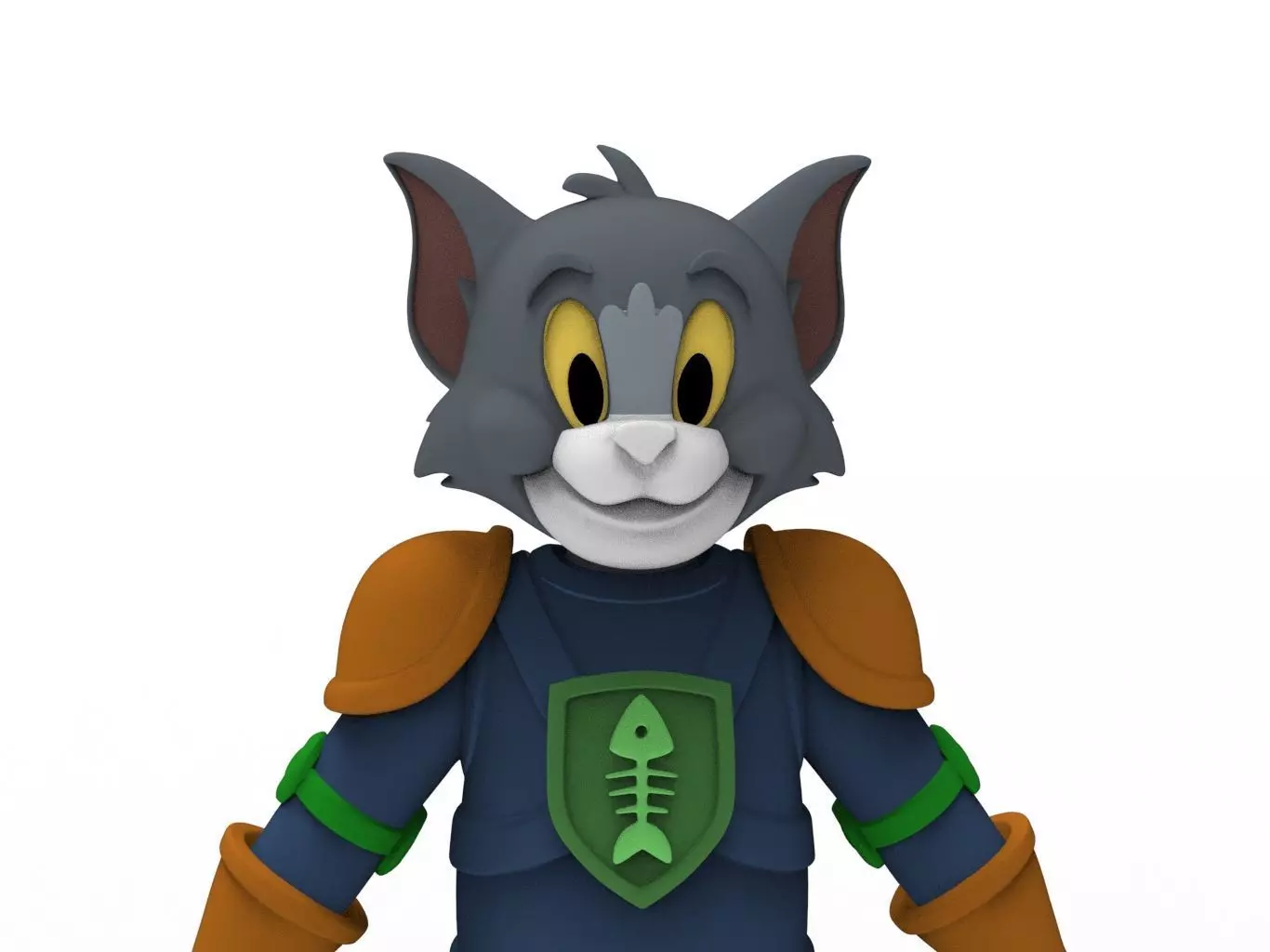 Tom Cat Gladiator Cartoon Character Low-poly 3D model
