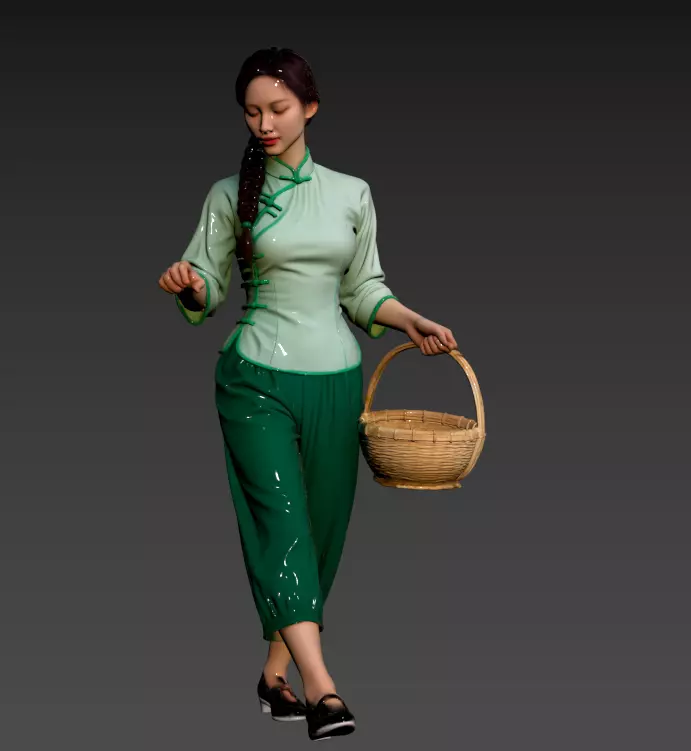 134- Chinese Style Scene - Xiangxi Girl 3D model