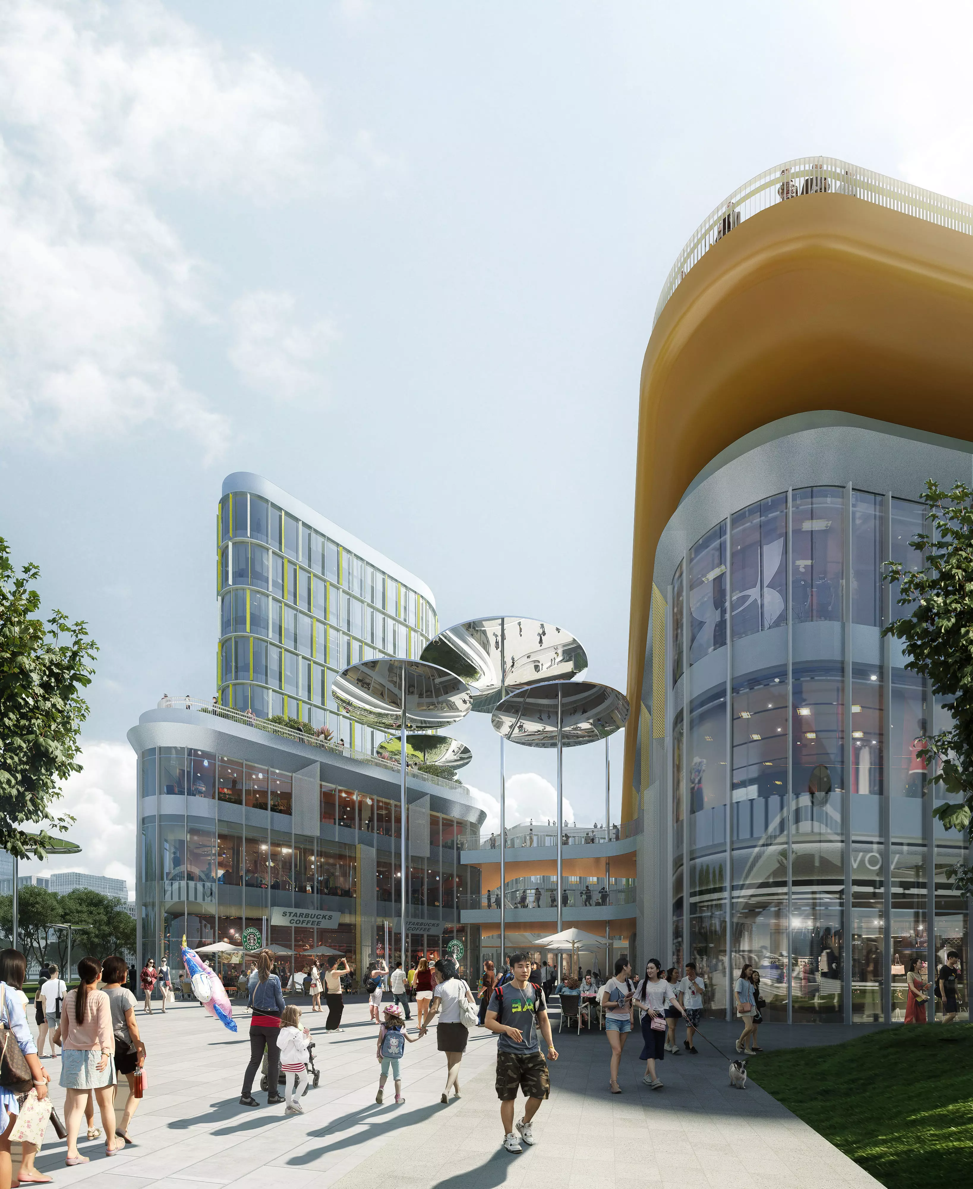 Modern Lifestyle Retail Center Exterior 3D model