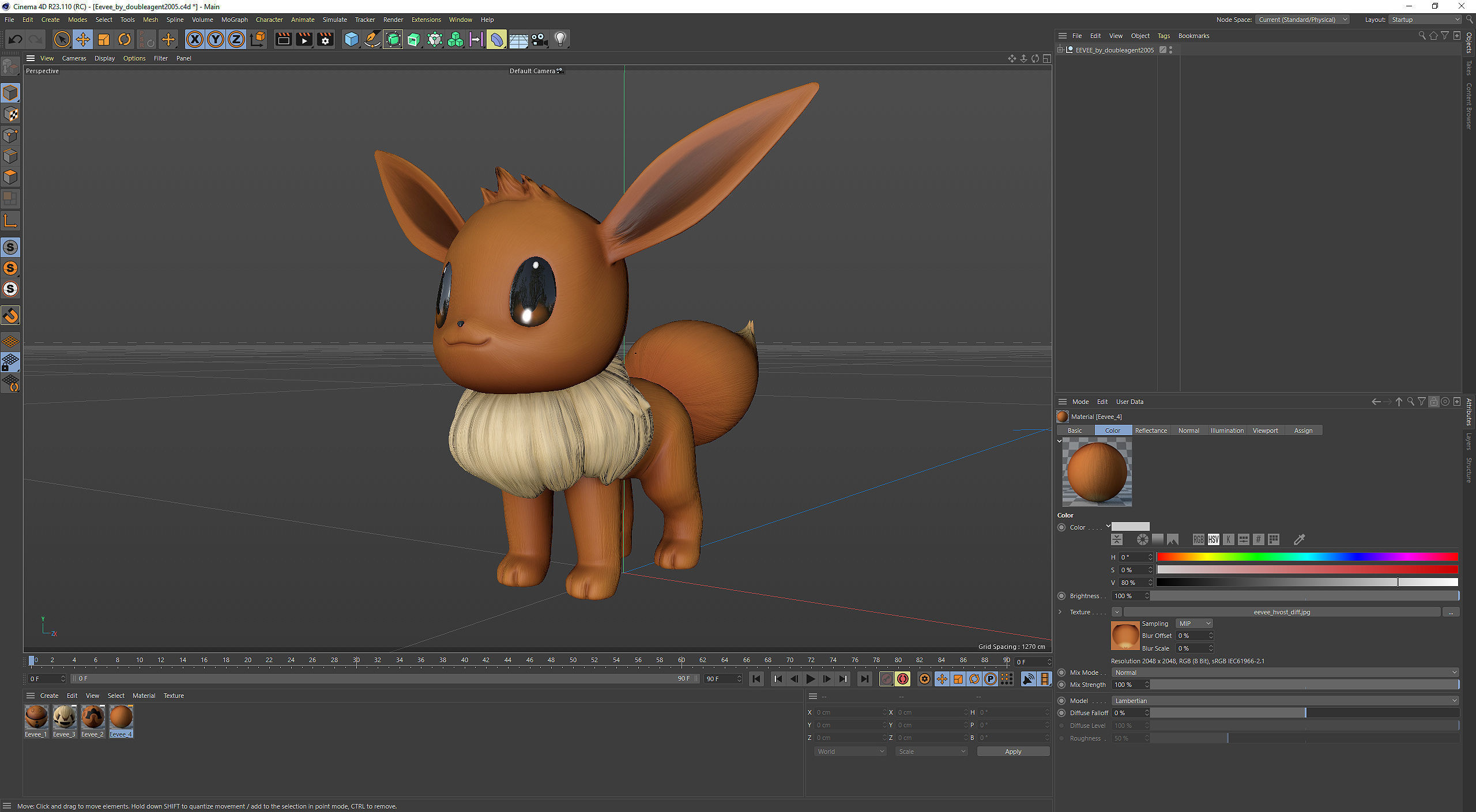 Pokemon Eevee Low-poly 3D model_13