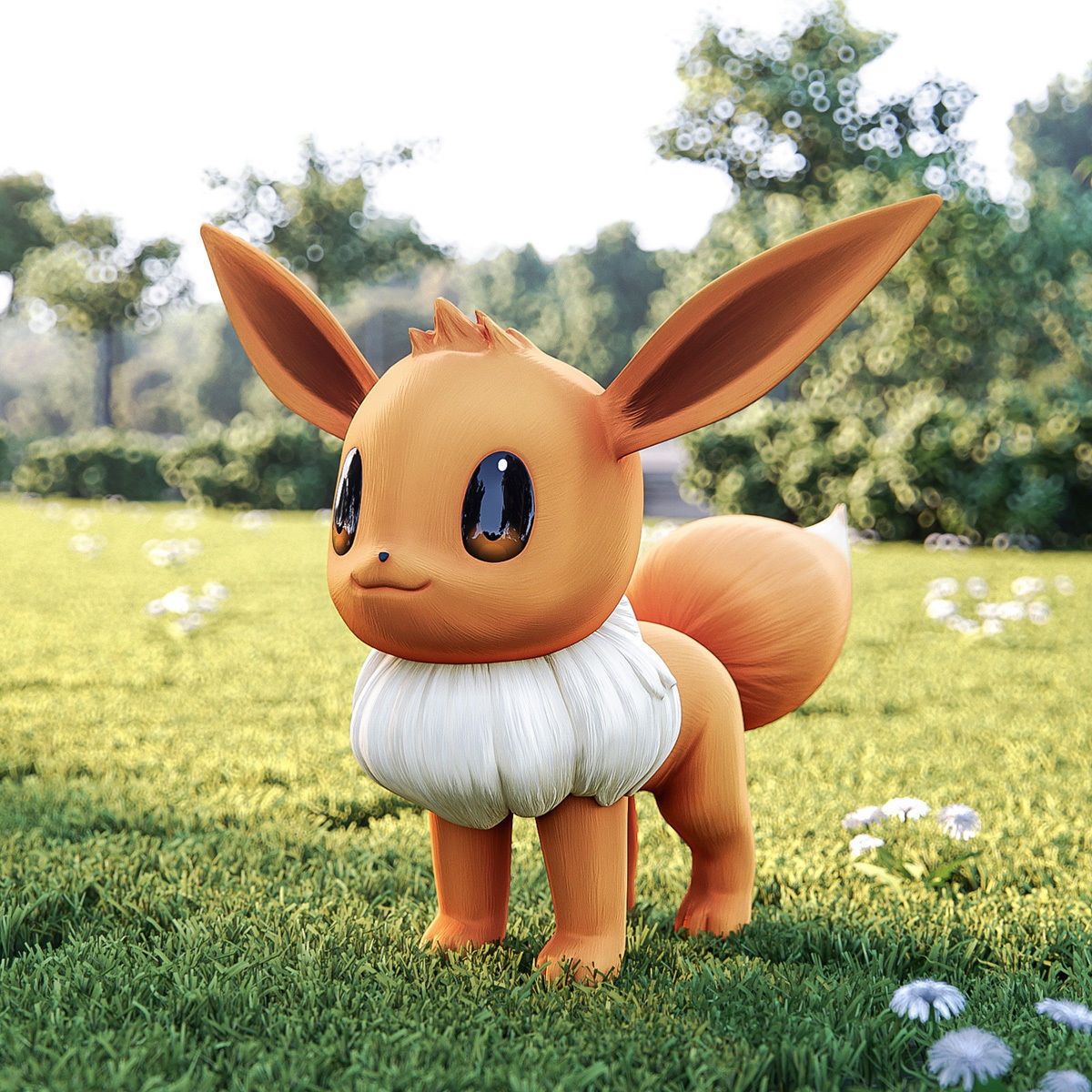 Pokemon Eevee Low-poly 3D model_8
