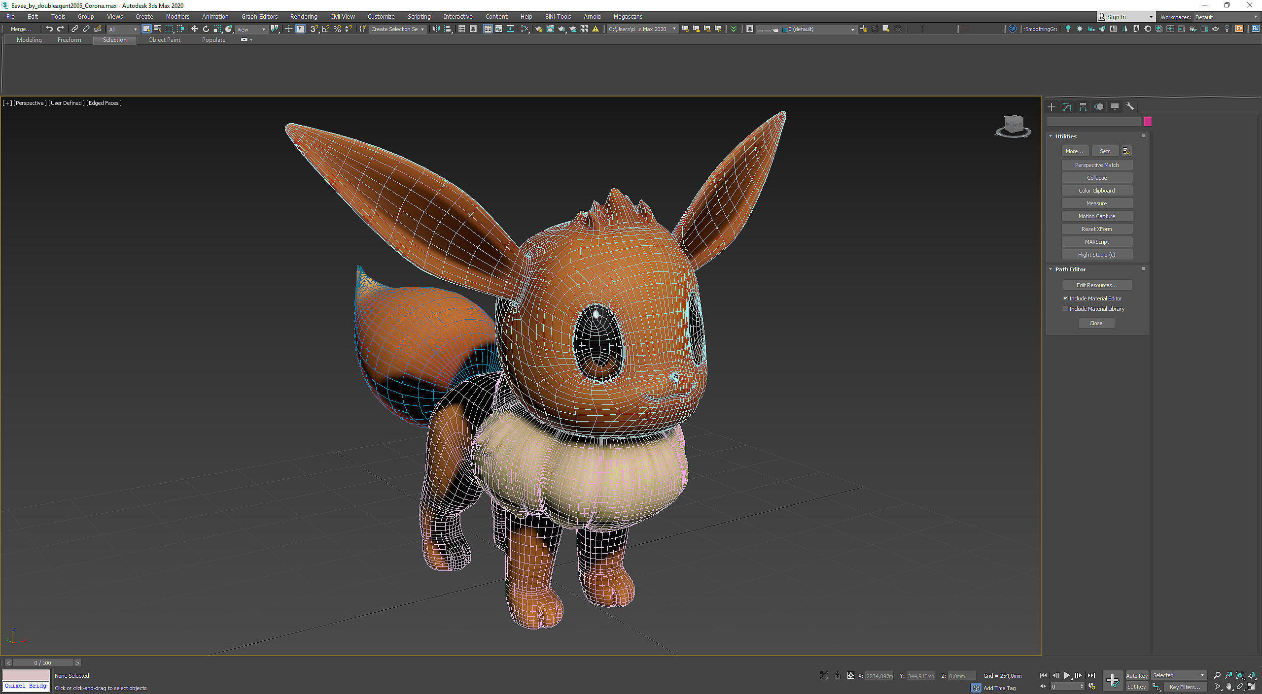 Pokemon Eevee Low-poly 3D model_17