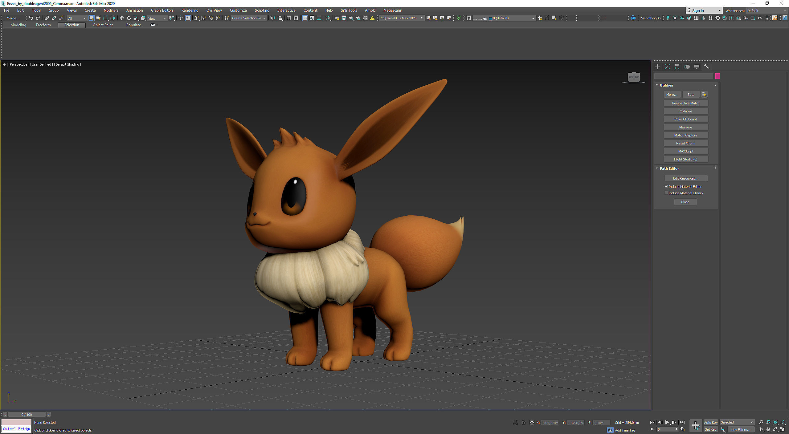 Pokemon Eevee Low-poly 3D model_16