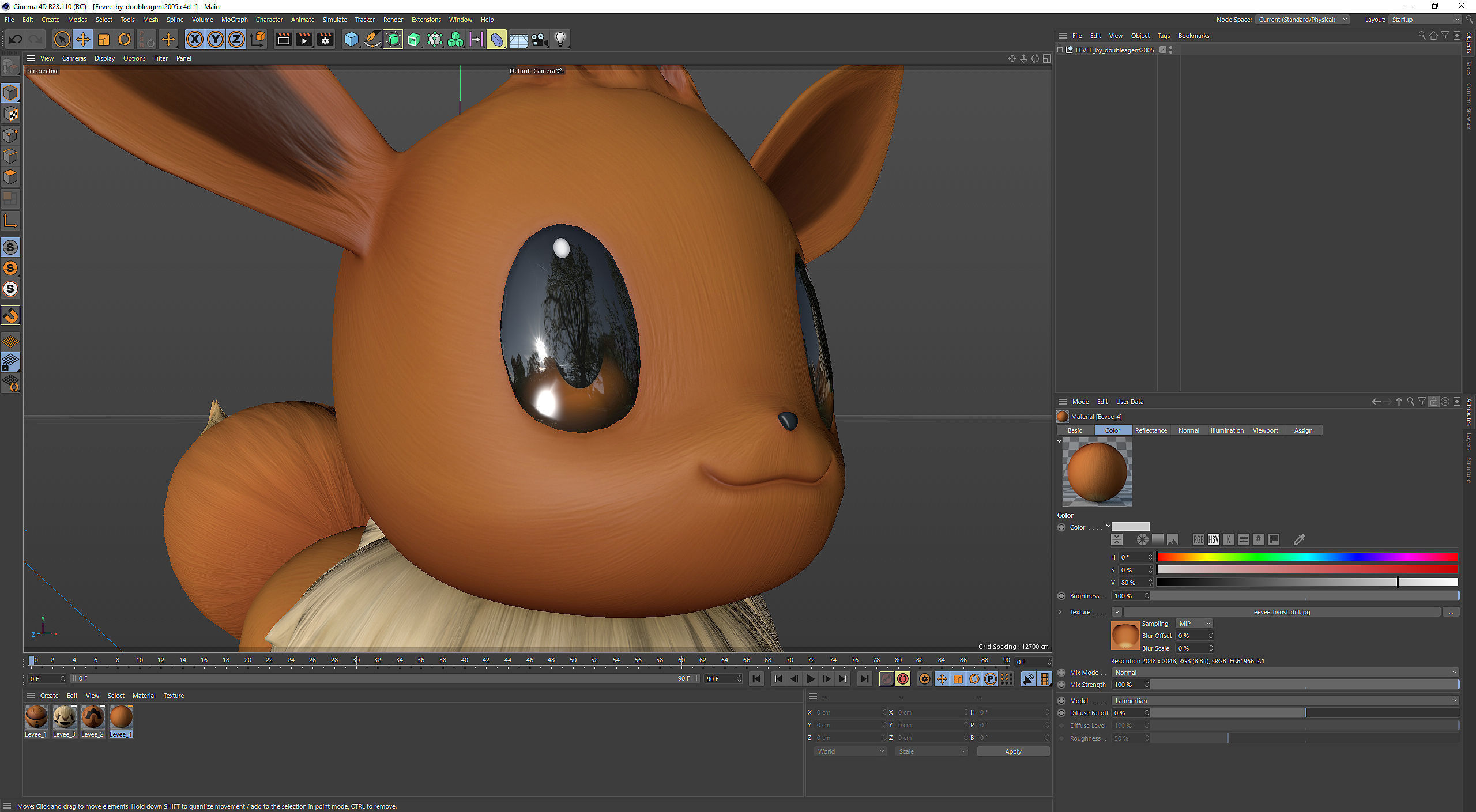 Pokemon Eevee Low-poly 3D model_14