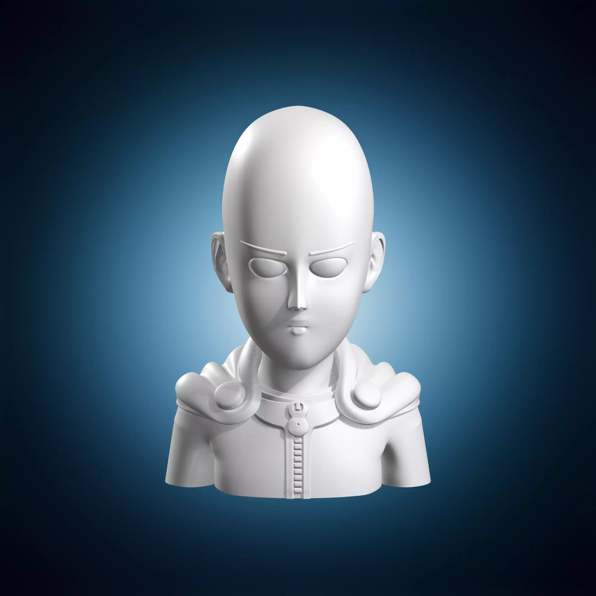 One Punch Man Saitama Anime Bust Model 3D print model