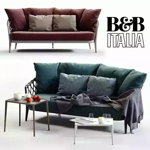 BB Italia ERICA Blue and Red Sofa