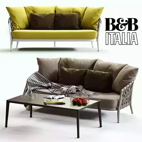 BB Italia ERICA Grey and Yellow Sofa