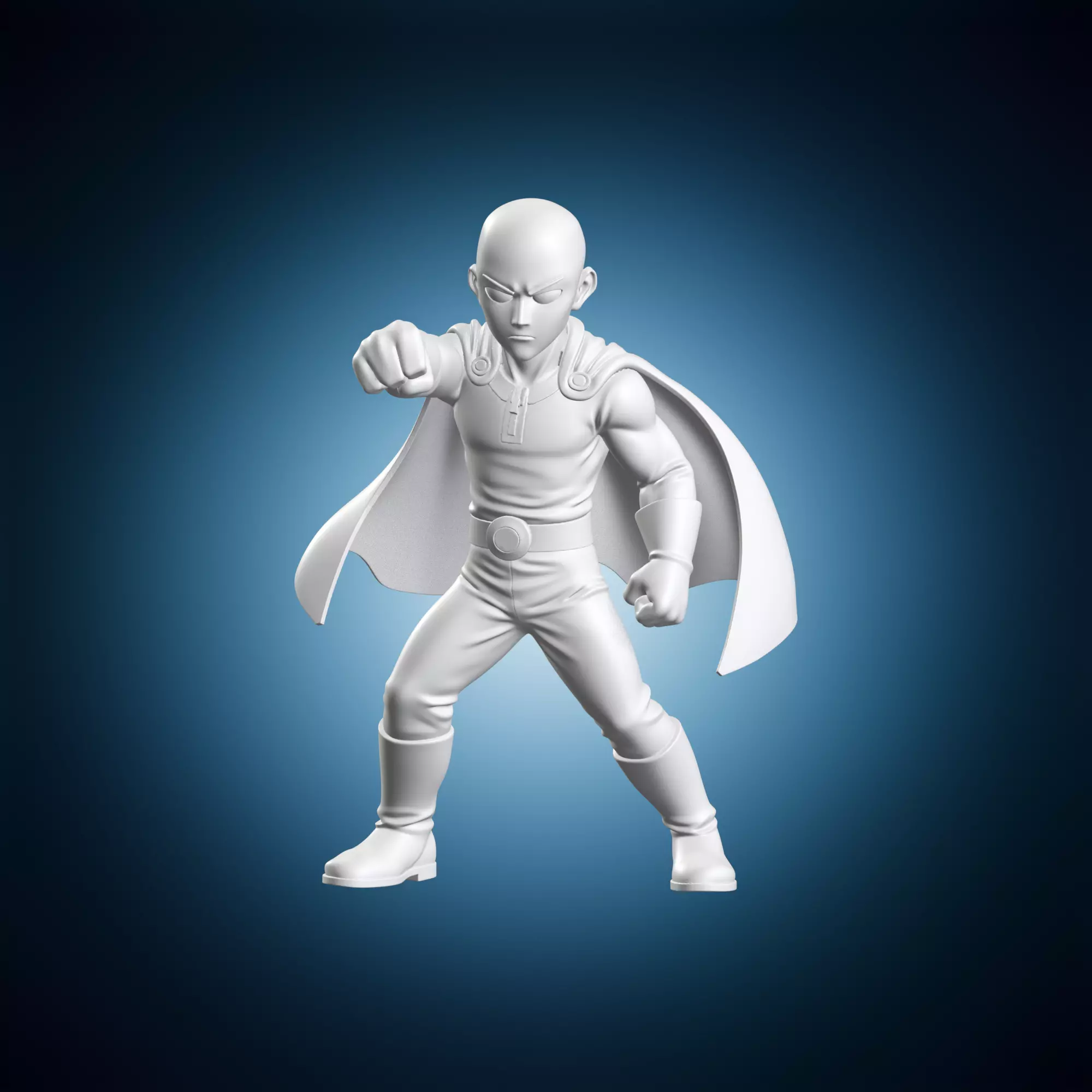 One Punch Man Saitama Statue 3D print model
