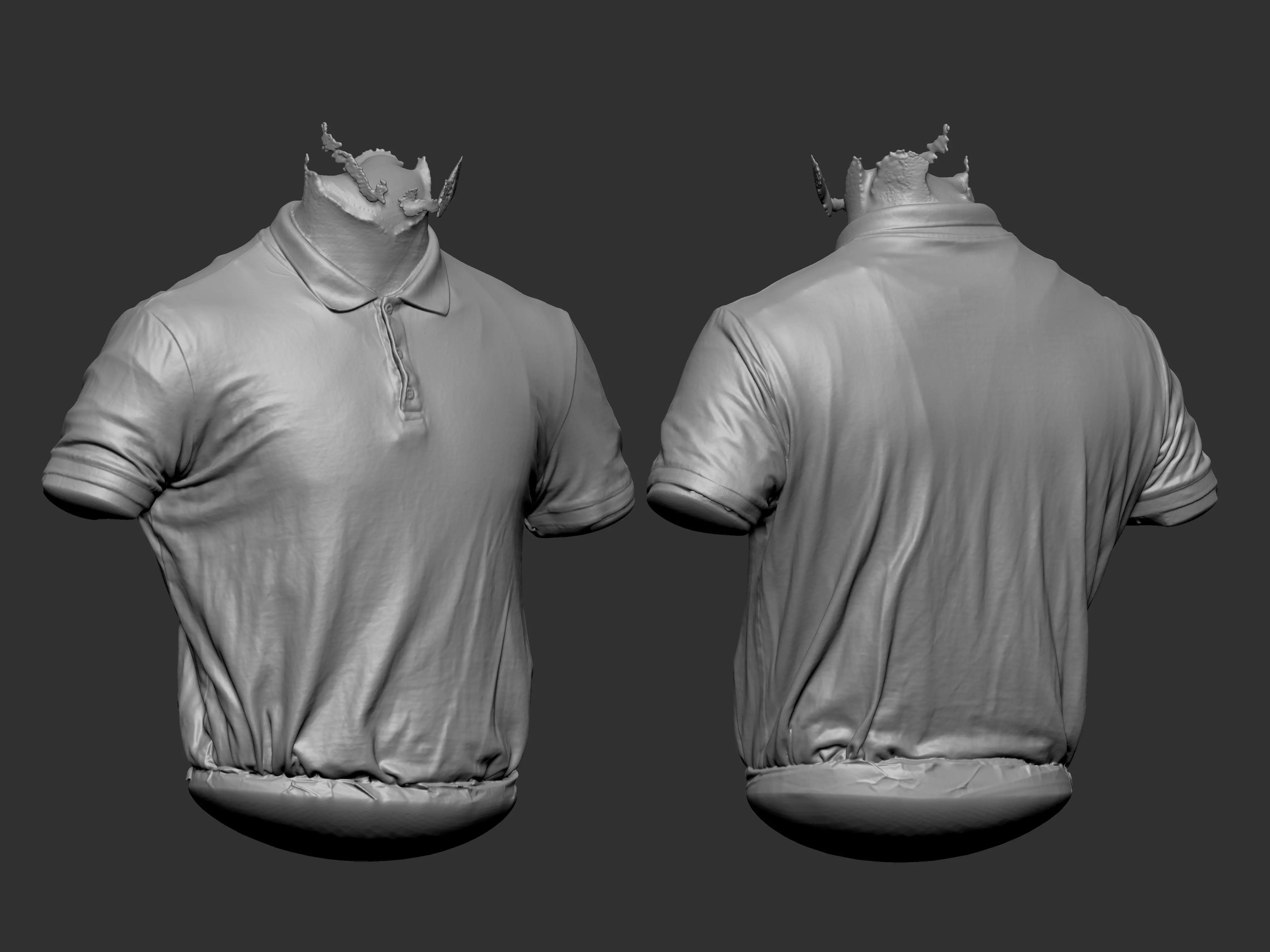 RAW SCANS Polo Shirt 3D model