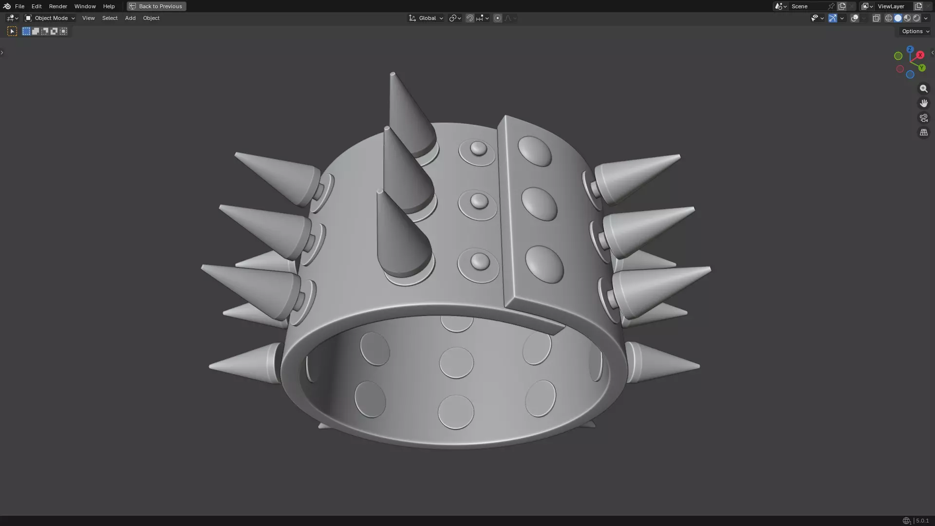 Spike Punk Bracelet 2 3D print model