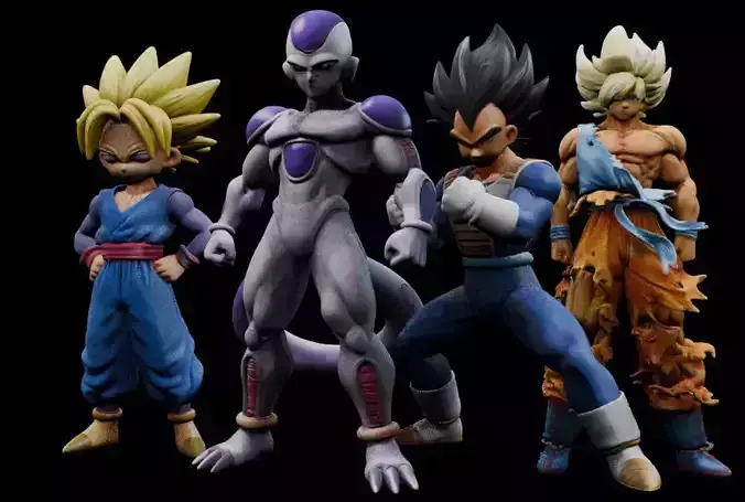 Dragon Ball Characters Pack STL Goku Vegeta Broly Frieza