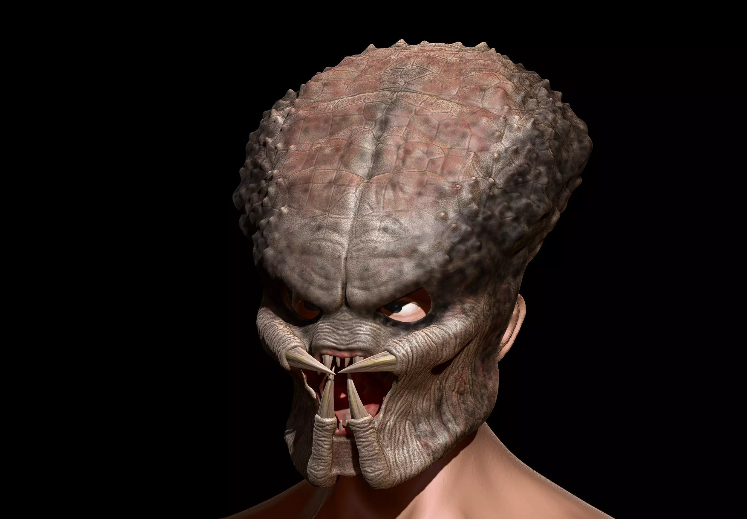 Predator Mask Face Scale 1-1 File STL OBJ for 3D Printer 3D print model