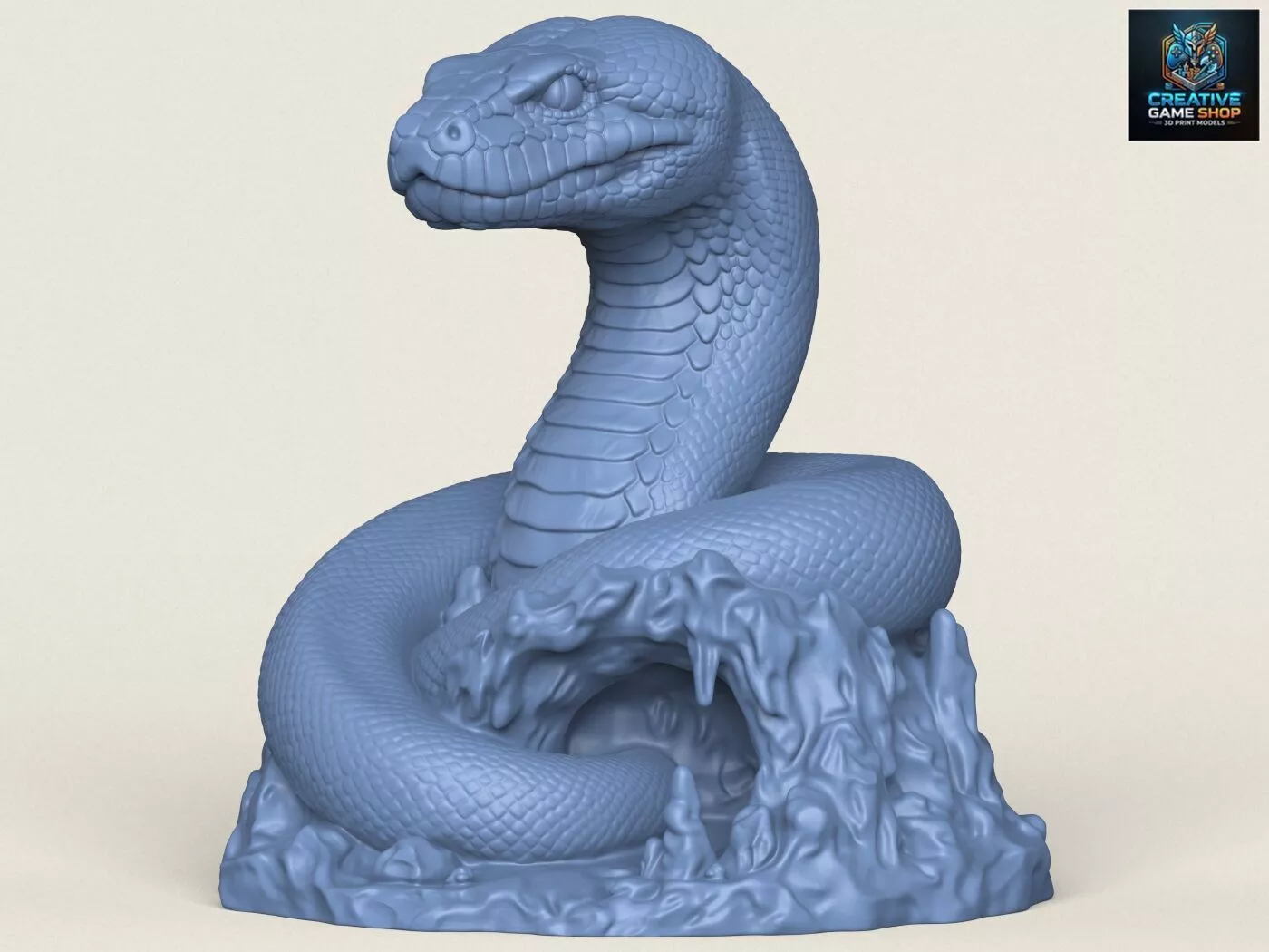 Anaconda Snake Cave Bust 3D print model