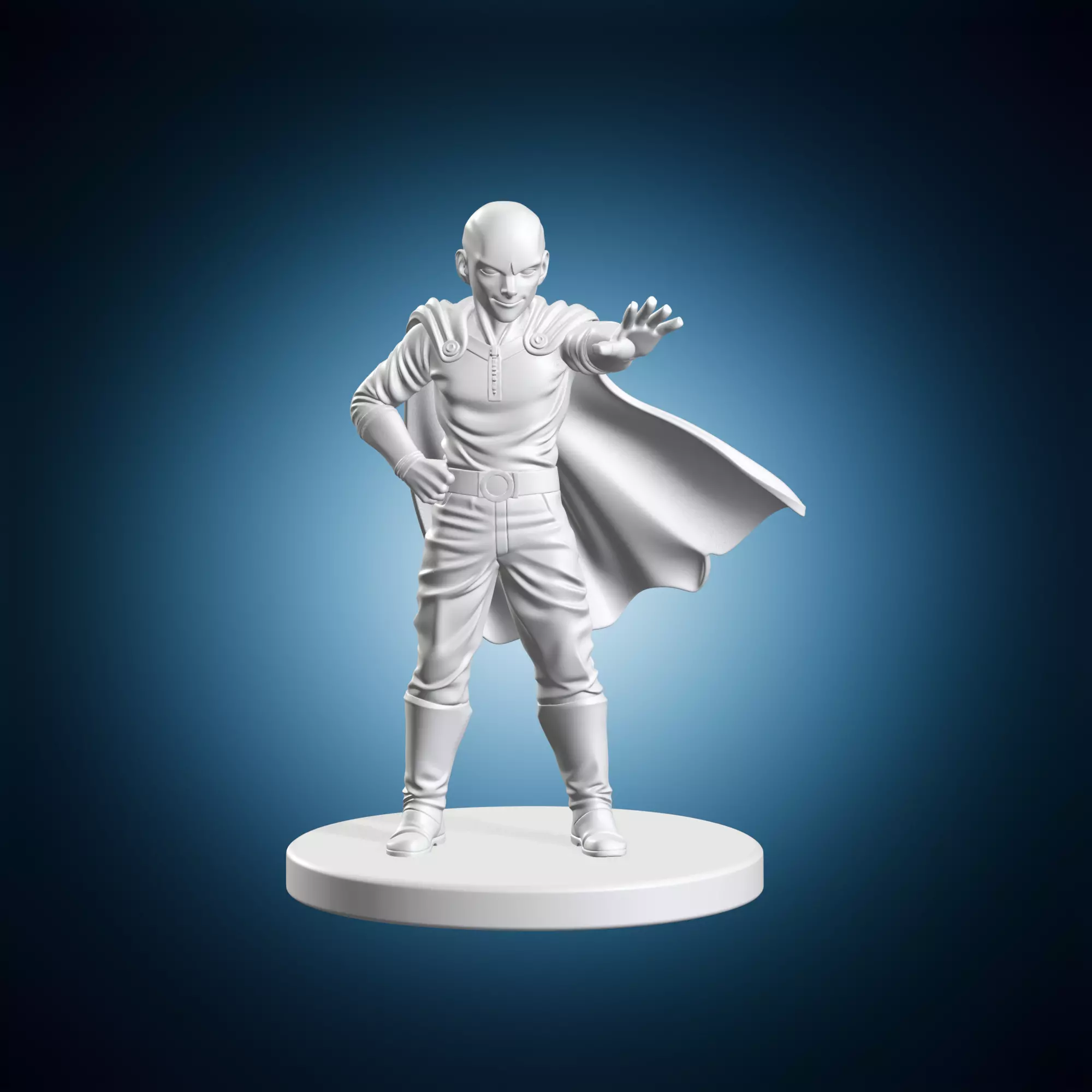 One Punch Man Saitama Miniature Statue 3D print model