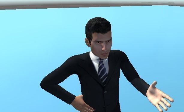 High Quality Business Man Low-poly 3D model_2