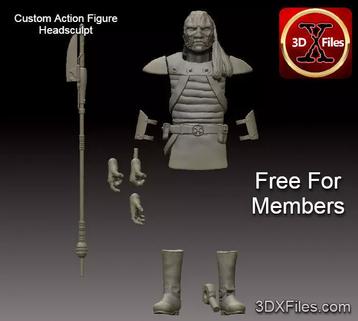 Weequay Skiff Guard- Custom Action Figure Star Wars Headsculpt 3D print model