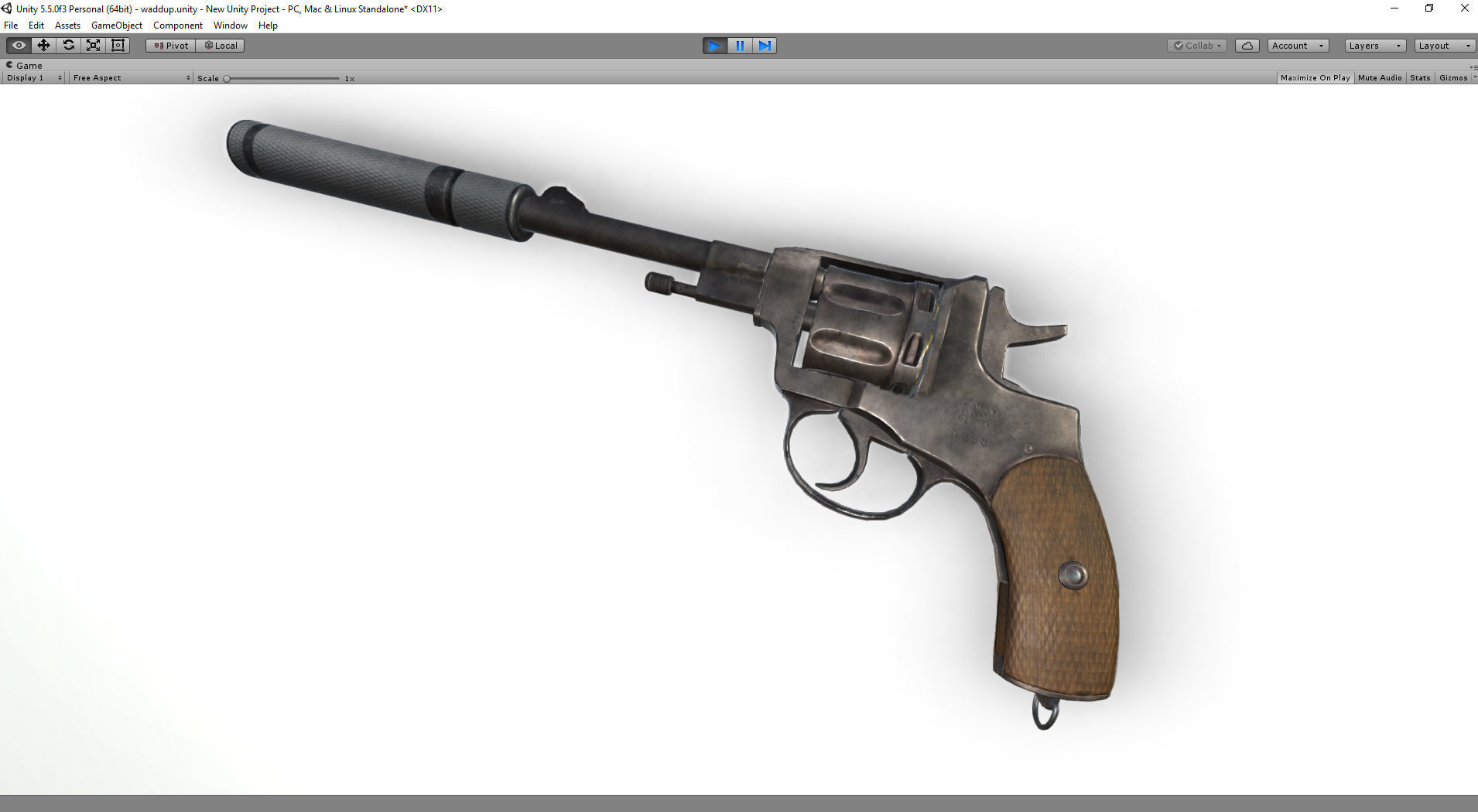 PBR Russian Nagant M1895 Revolver Low-poly 3D model_11