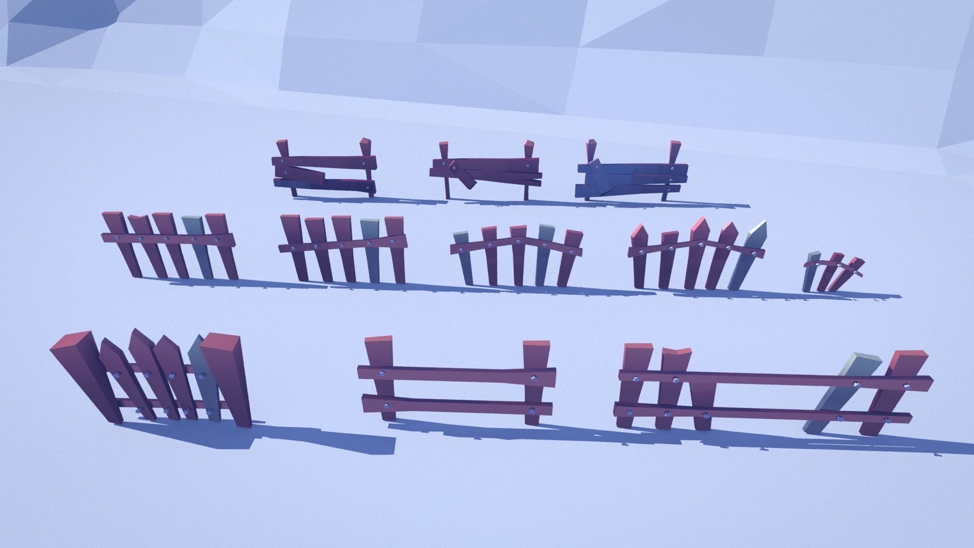 Cartoon Low Poly Forest Decorations  Low-poly 3D model_2