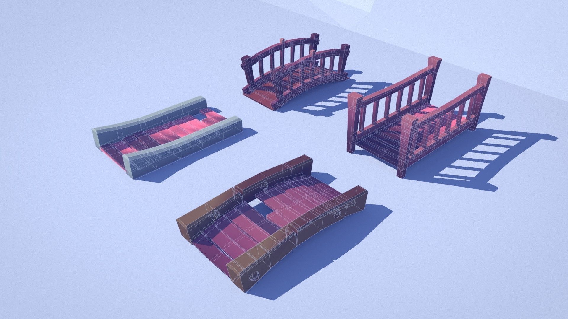 Cartoon Low Poly Forest Decorations  Low-poly 3D model_4