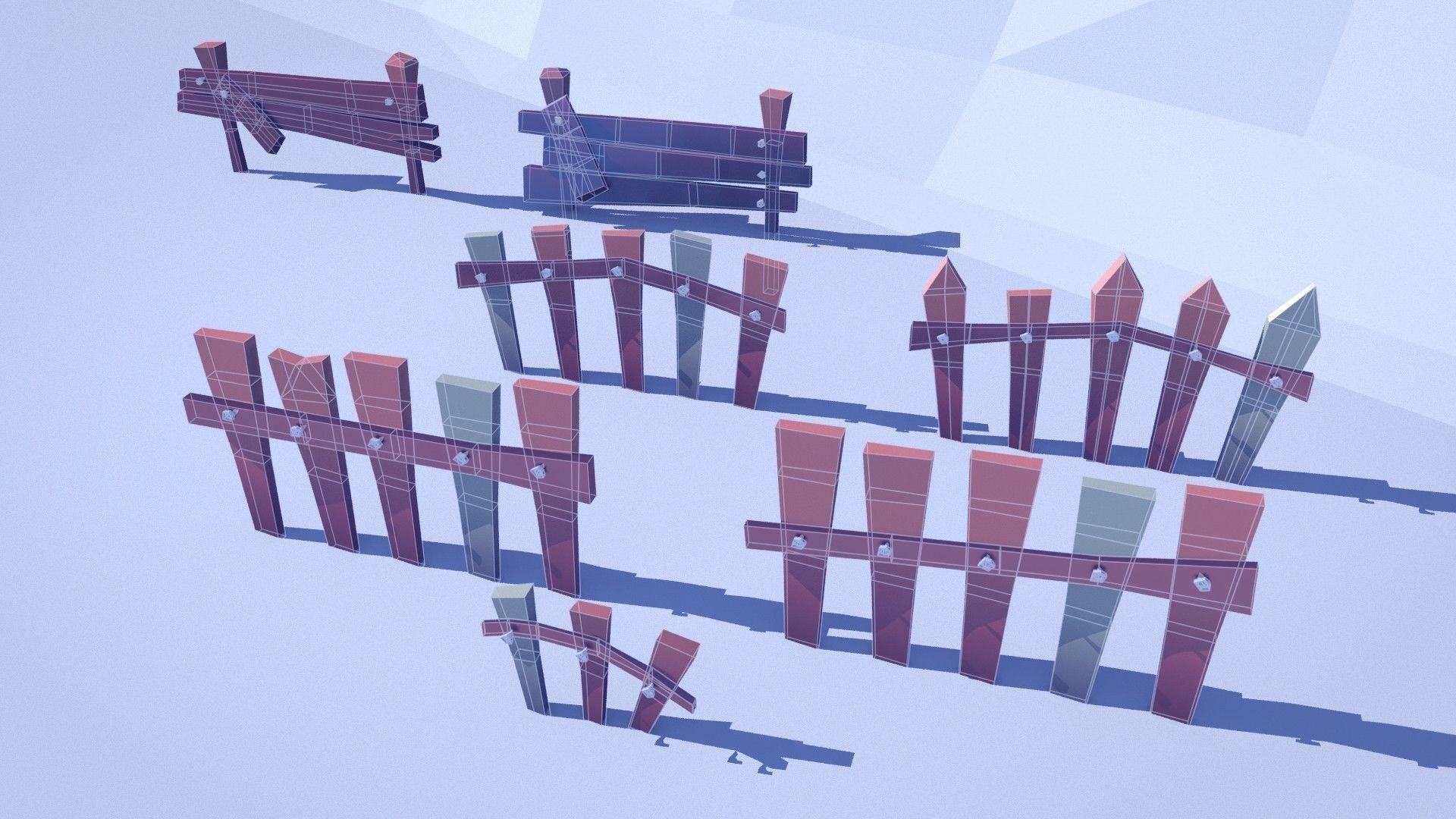 Cartoon Low Poly Forest Decorations  Low-poly 3D model_3