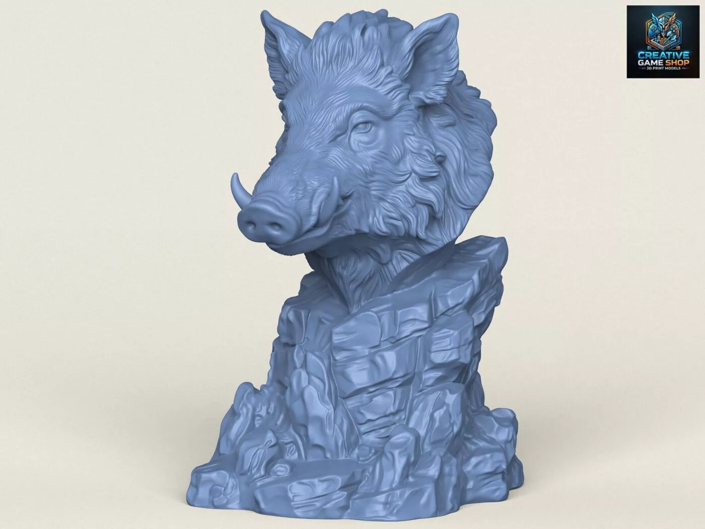 Wild Boar Bust 3D print model