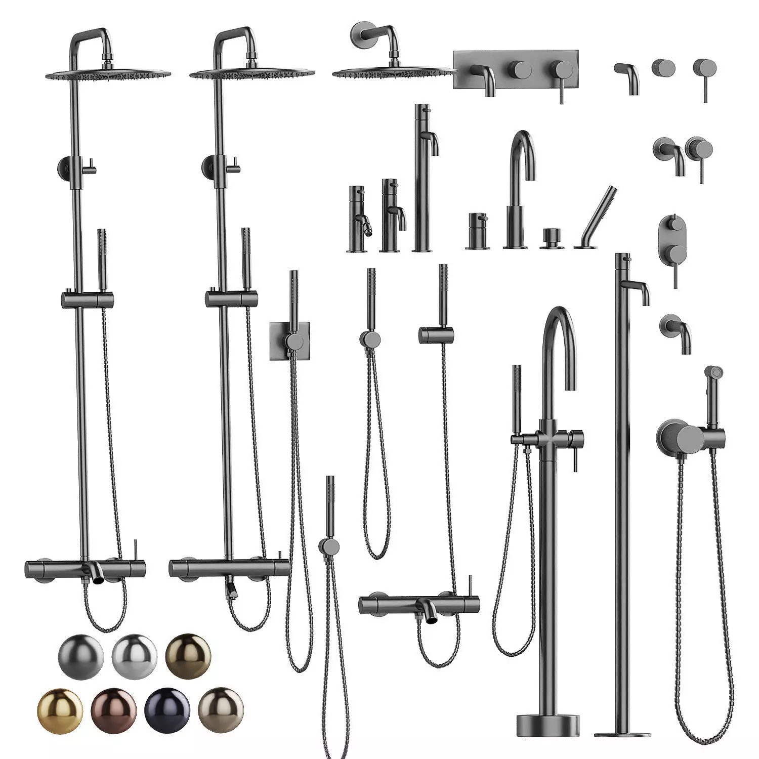 Boheme Uno faucet set 3D model