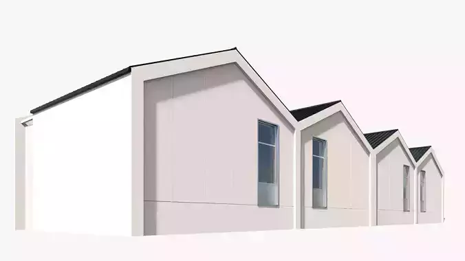 Motel hotel Low-poly 3D model 6