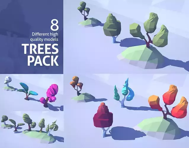 Cartoon Low Poly Trees Pack