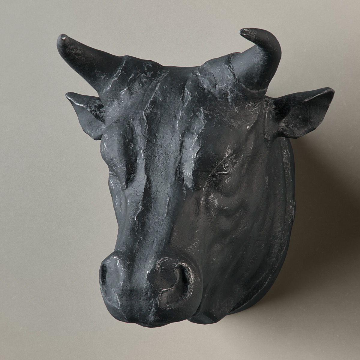 RH CIRCA 1900 CAST METAL BULLS HEAD 3D model_1