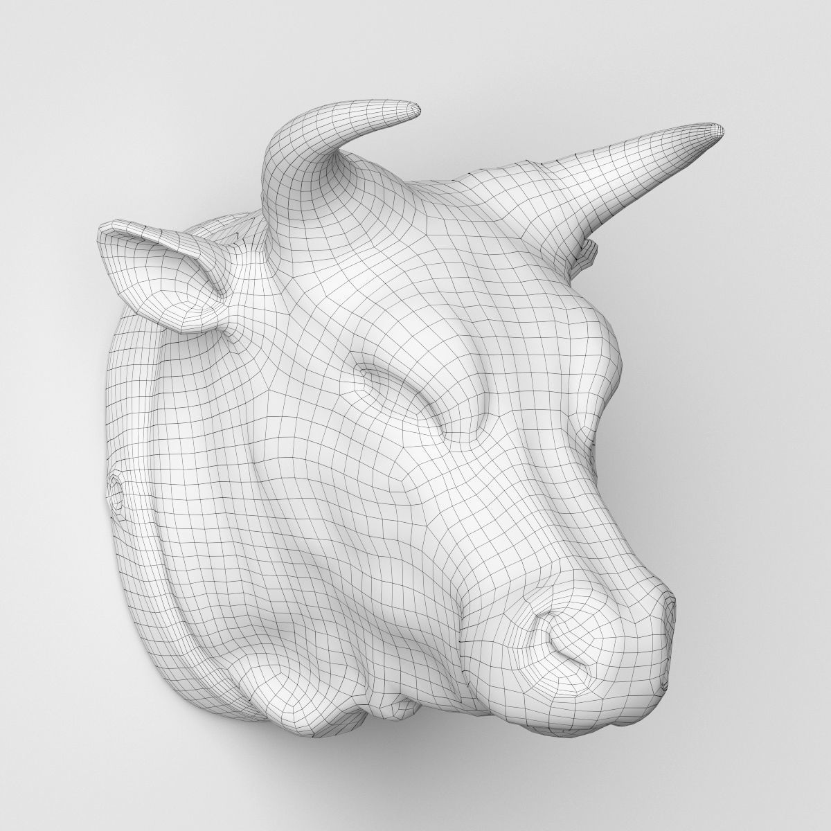 RH CIRCA 1900 CAST METAL BULLS HEAD 3D model_2