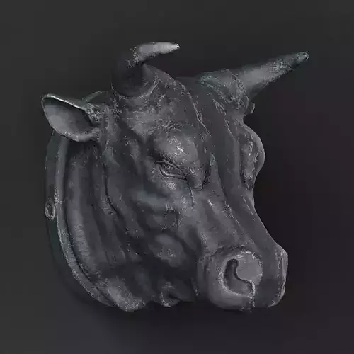 RH CIRCA 1900 CAST METAL BULLS HEAD