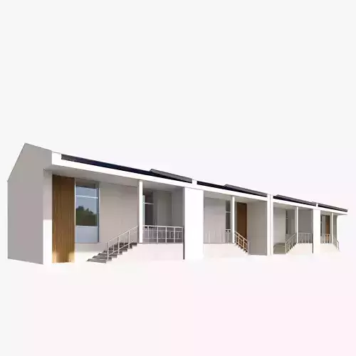 Hotel motel Low-poly 3D model 7