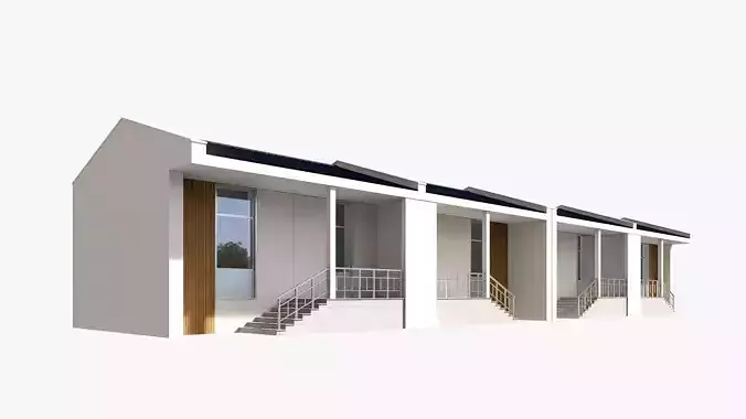 Hotel motel Low-poly 3D model 5