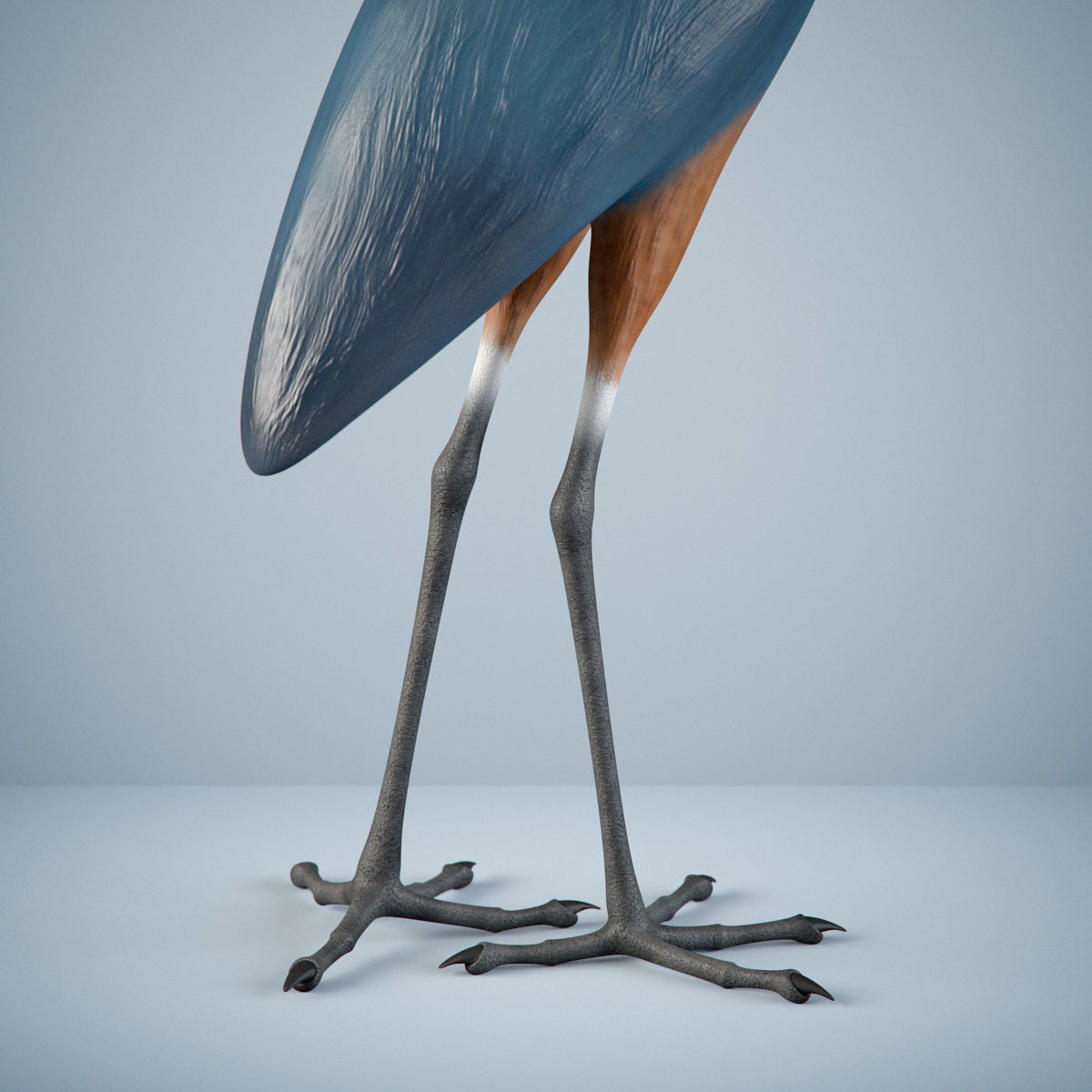 Handpainted Heron Sculpture Low-poly 3D model_4