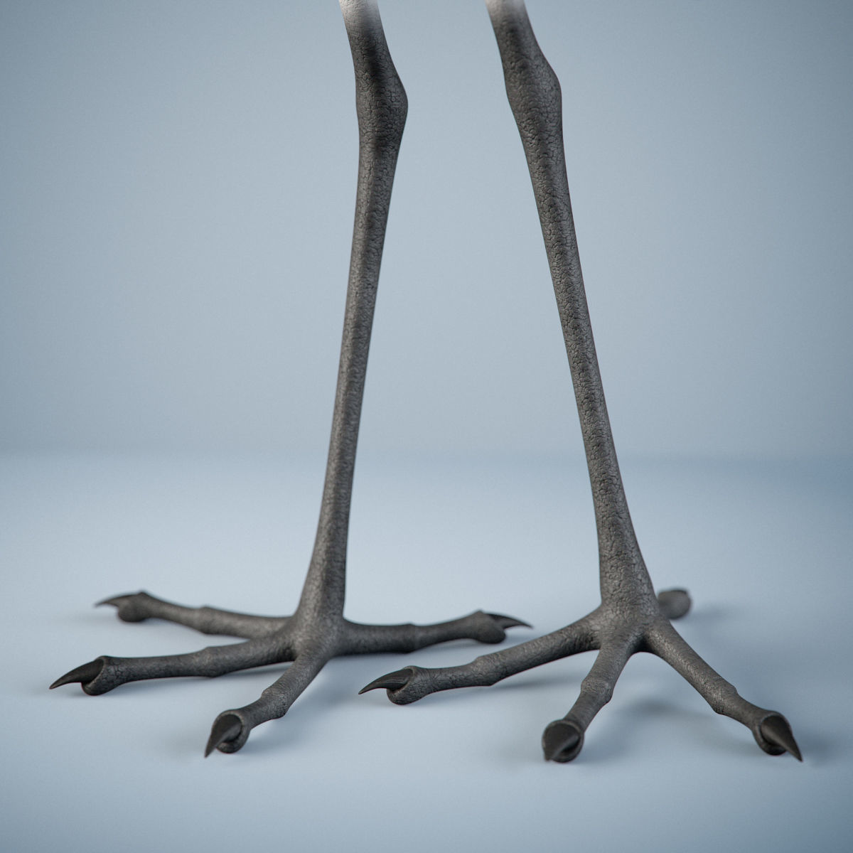 Handpainted Heron Sculpture Low-poly 3D model_3